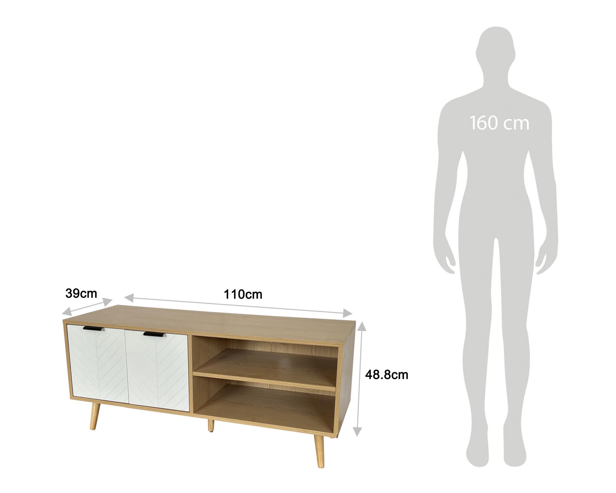 Rack TV Marian natural/blanco-4