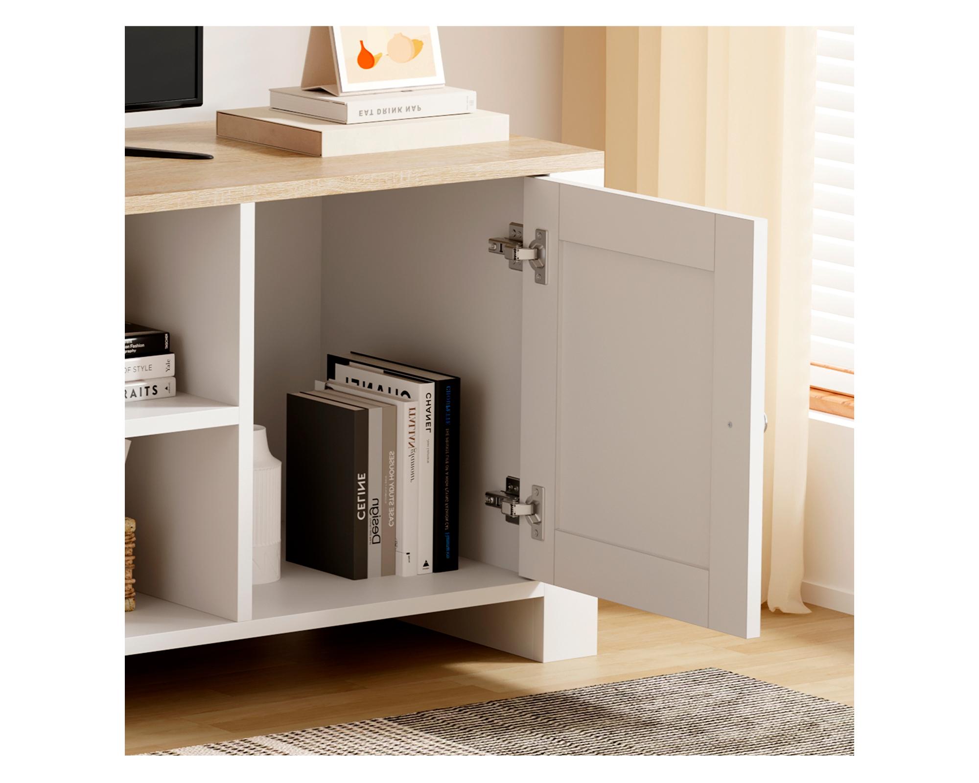 Mesa TV Calvillo blanco 45x120x35 cm-3
