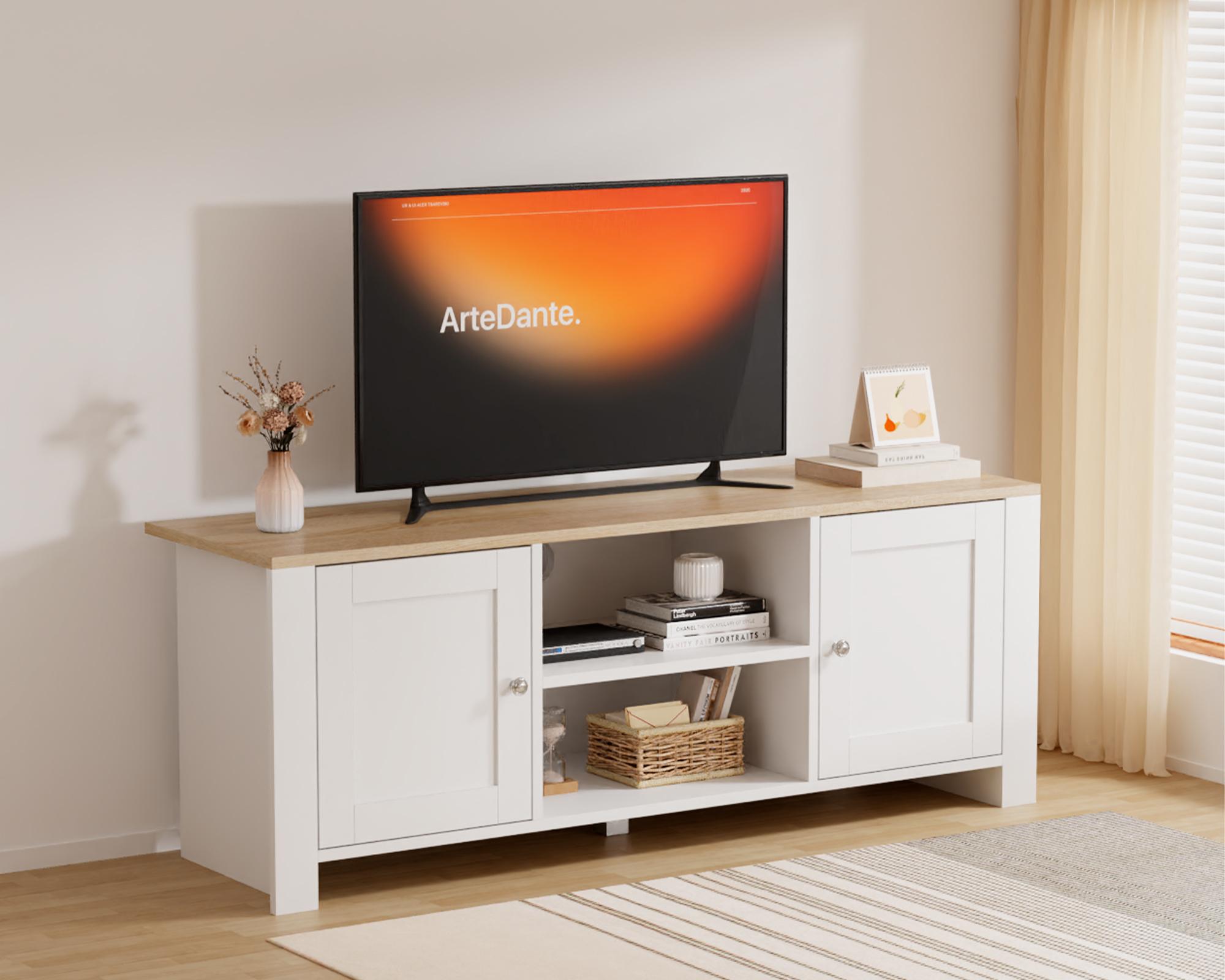 Mesa TV Calvillo blanco 45x120x35 cm-5