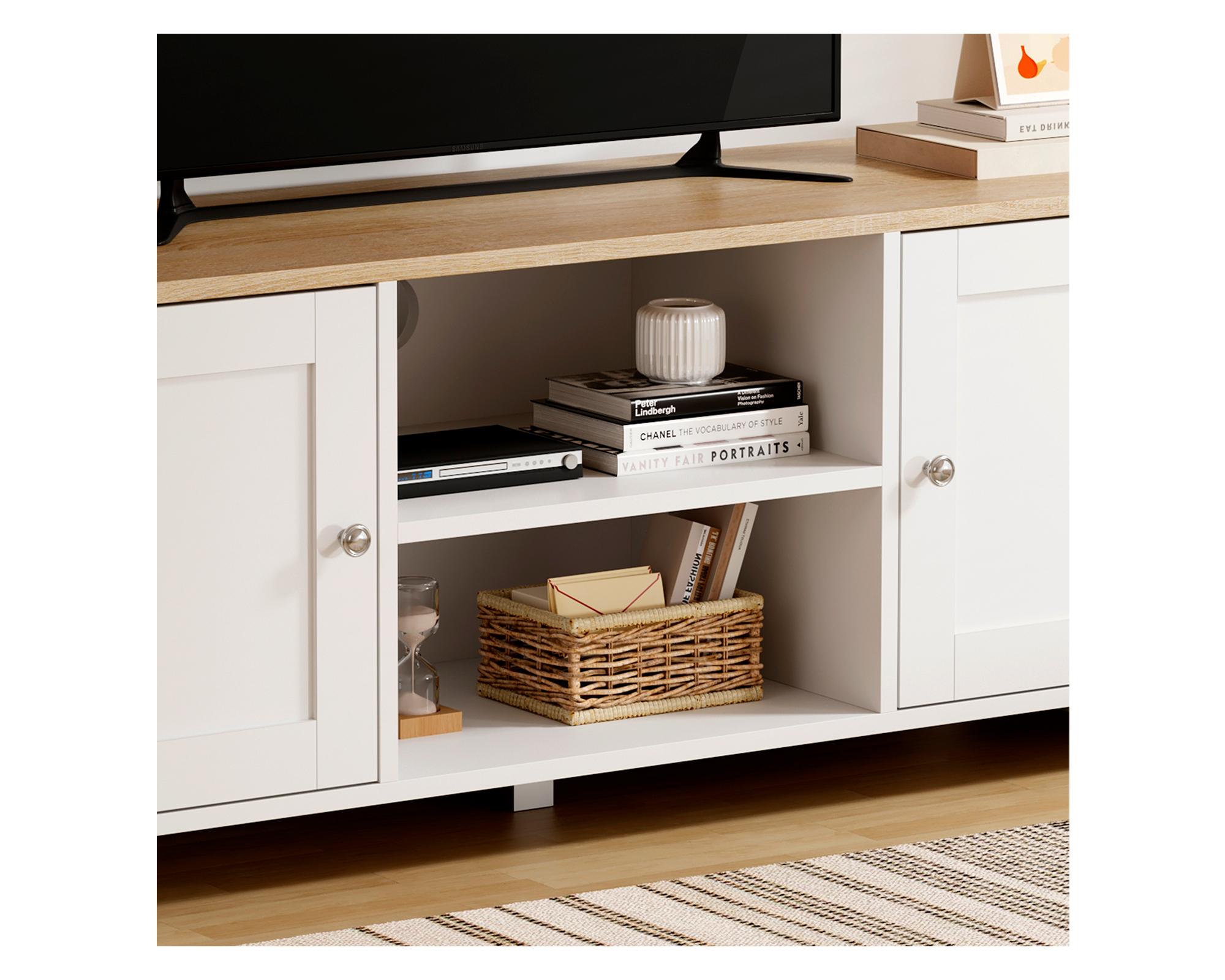 Mesa TV Calvillo blanco 45x120x35 cm-2