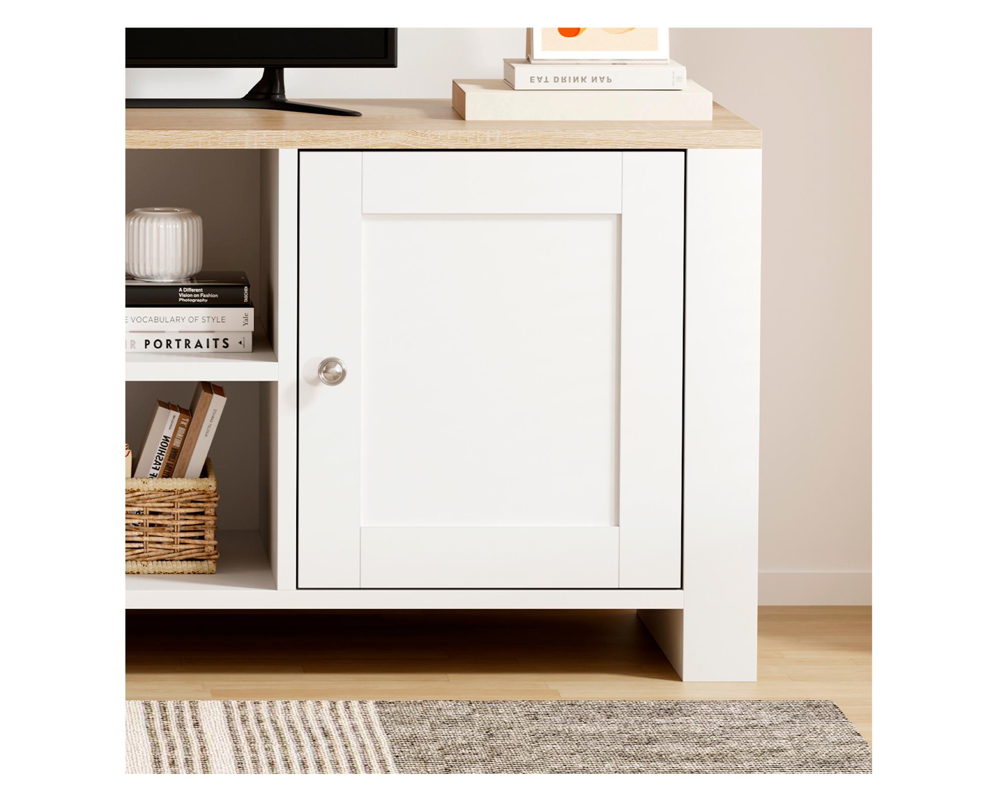 Mesa TV Calvillo blanco 45x120x35 cm-4