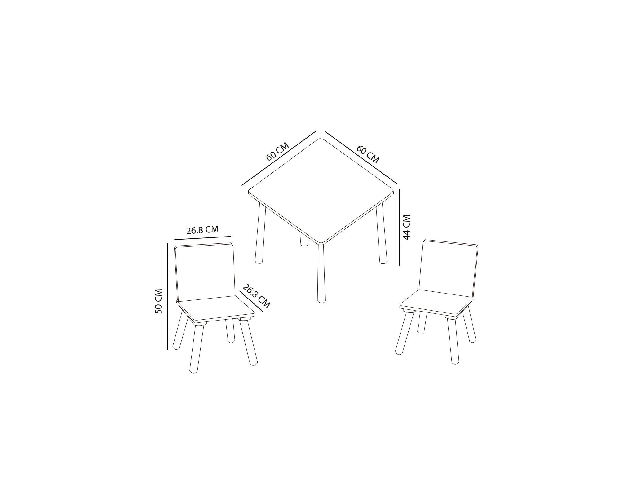 Mesa infantil + 2 sillas Basic blanco-5