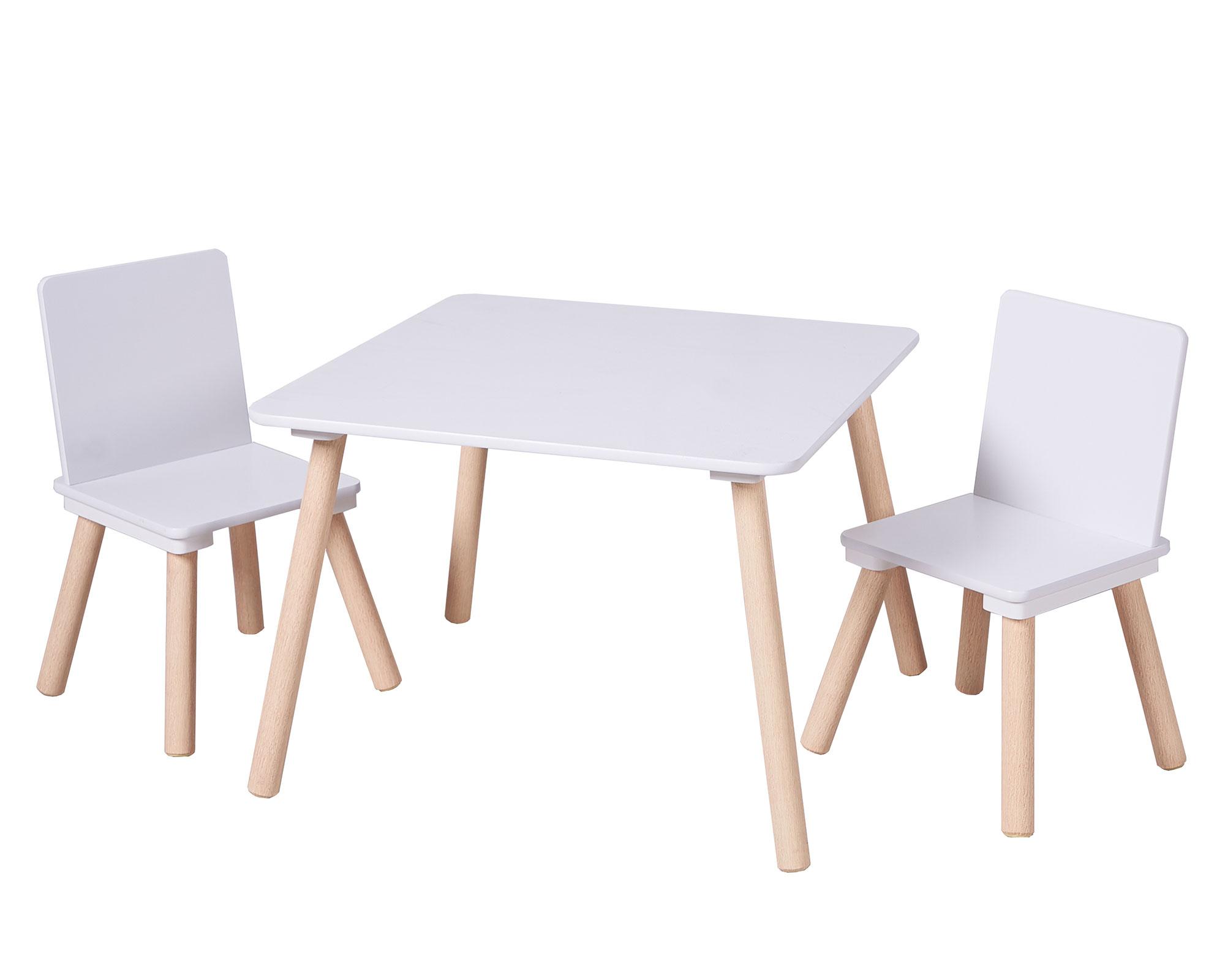 Mesa infantil + 2 sillas Basic blanco-1