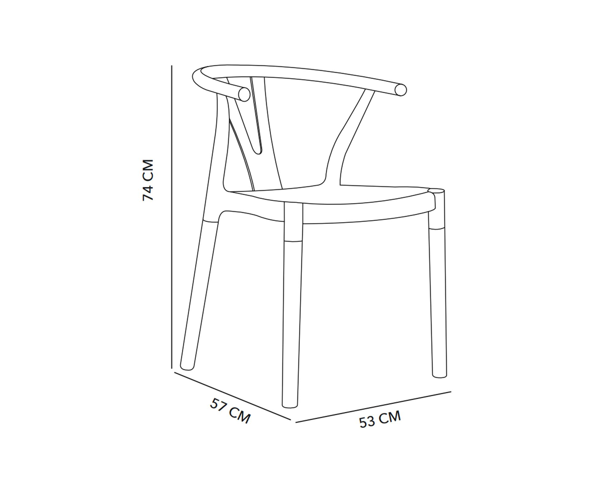 Silla Leia negro 74x53x57 cm-4