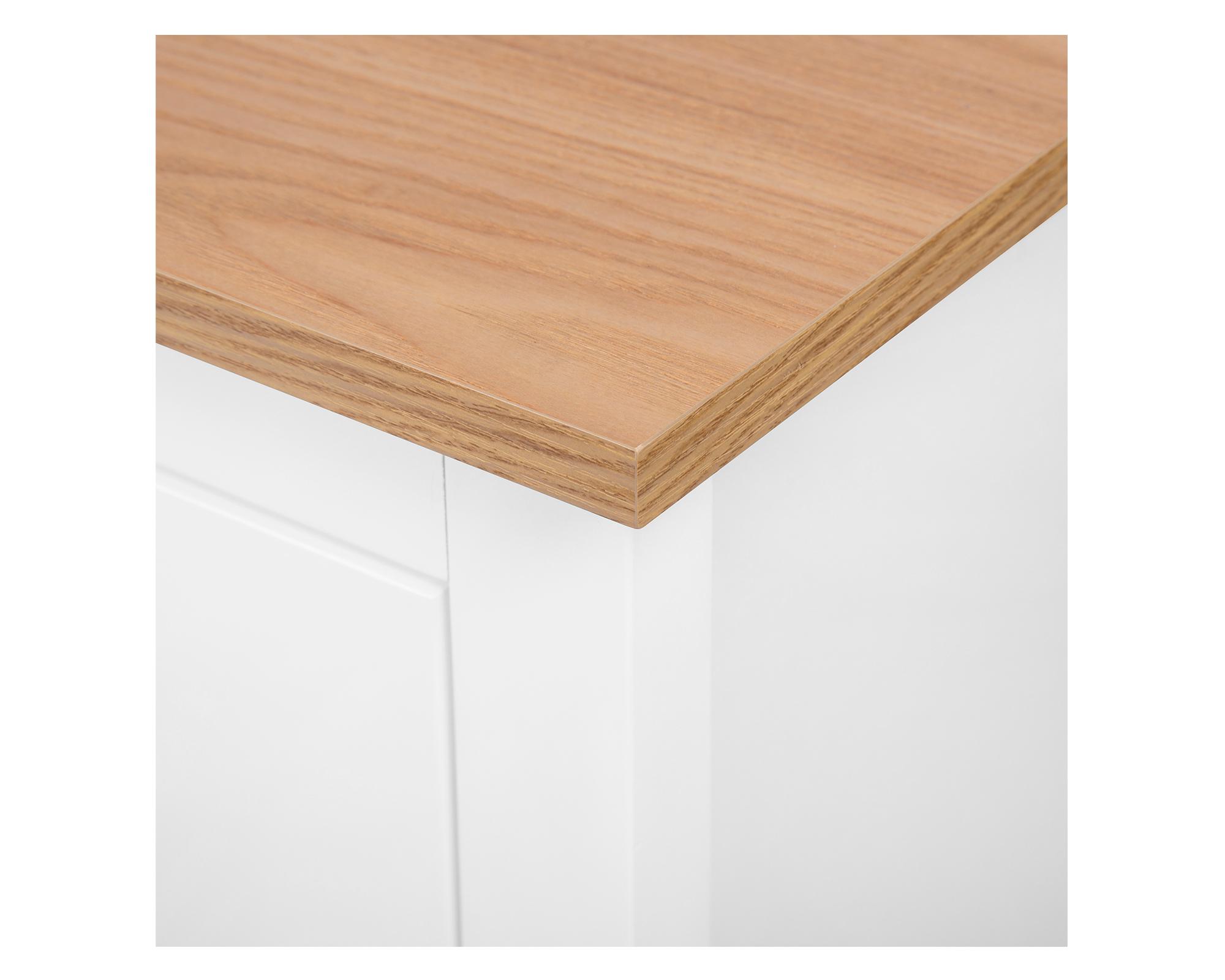 Escritorio Provenzal blanco/natural 75x120x55 cm 3 cajones-5