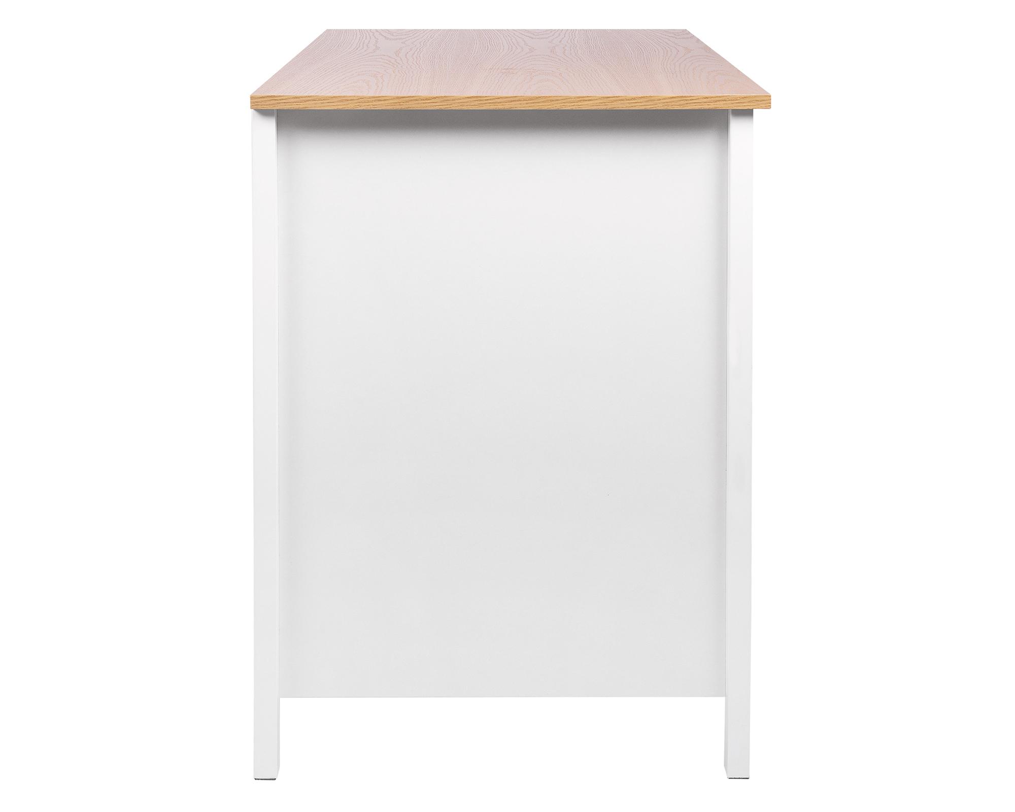Escritorio Provenzal blanco/natural 75x120x55 cm 3 cajones-3