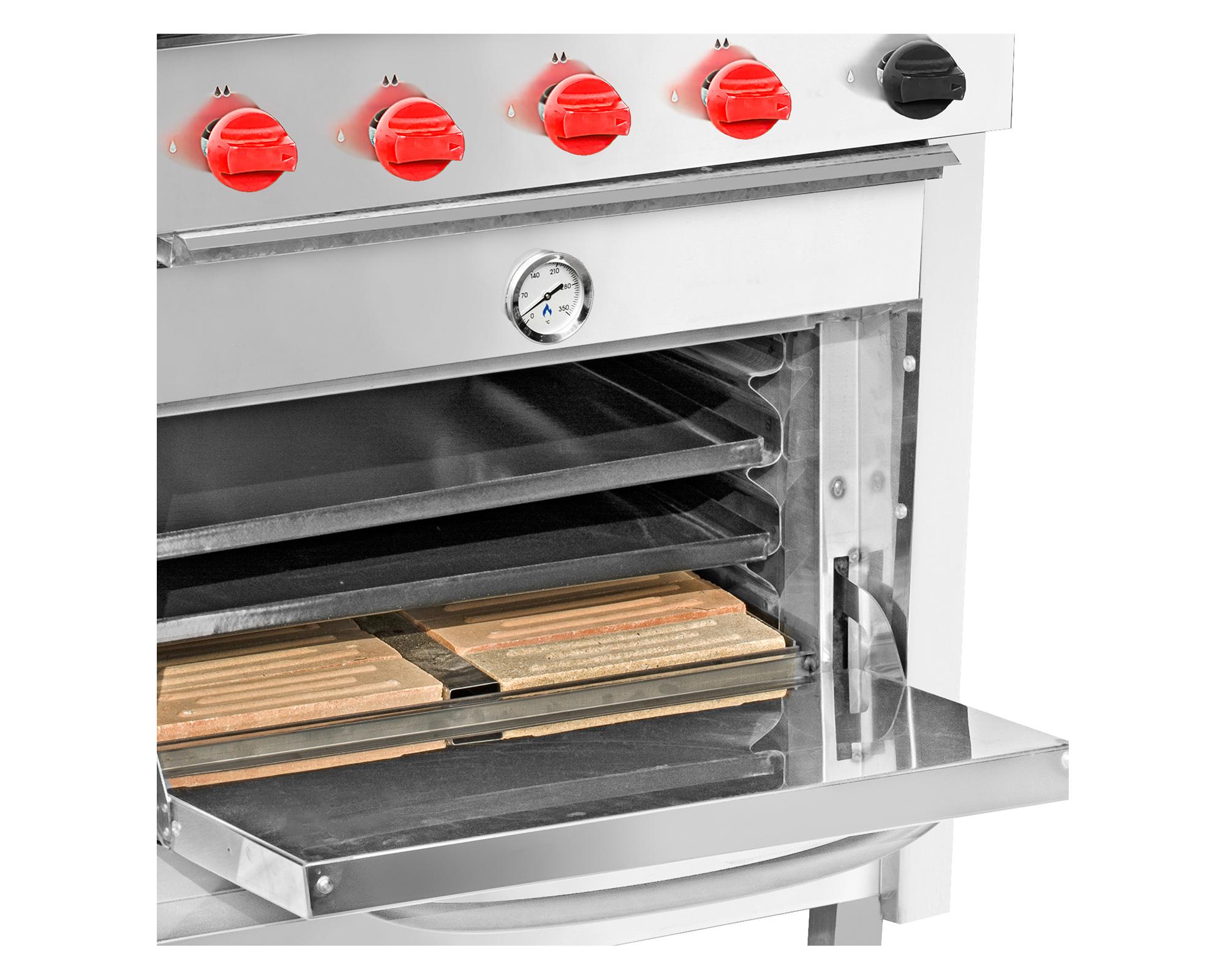 Cocina 4 quemadores acero gas licuado-2