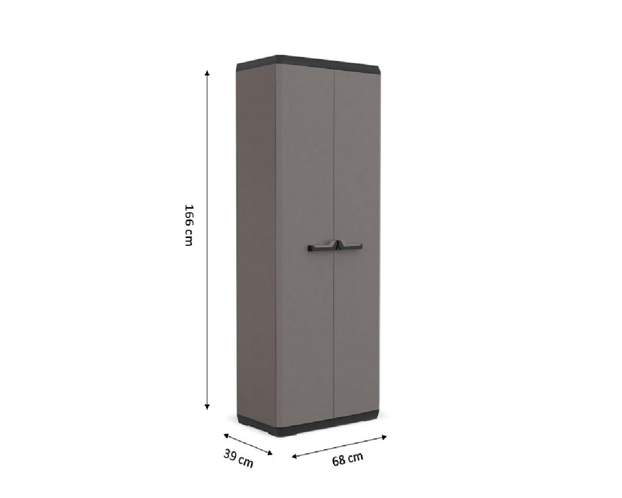 Gabinete plástico multiuso cocina/lavadero Piú gris 166x39x68 cm-2