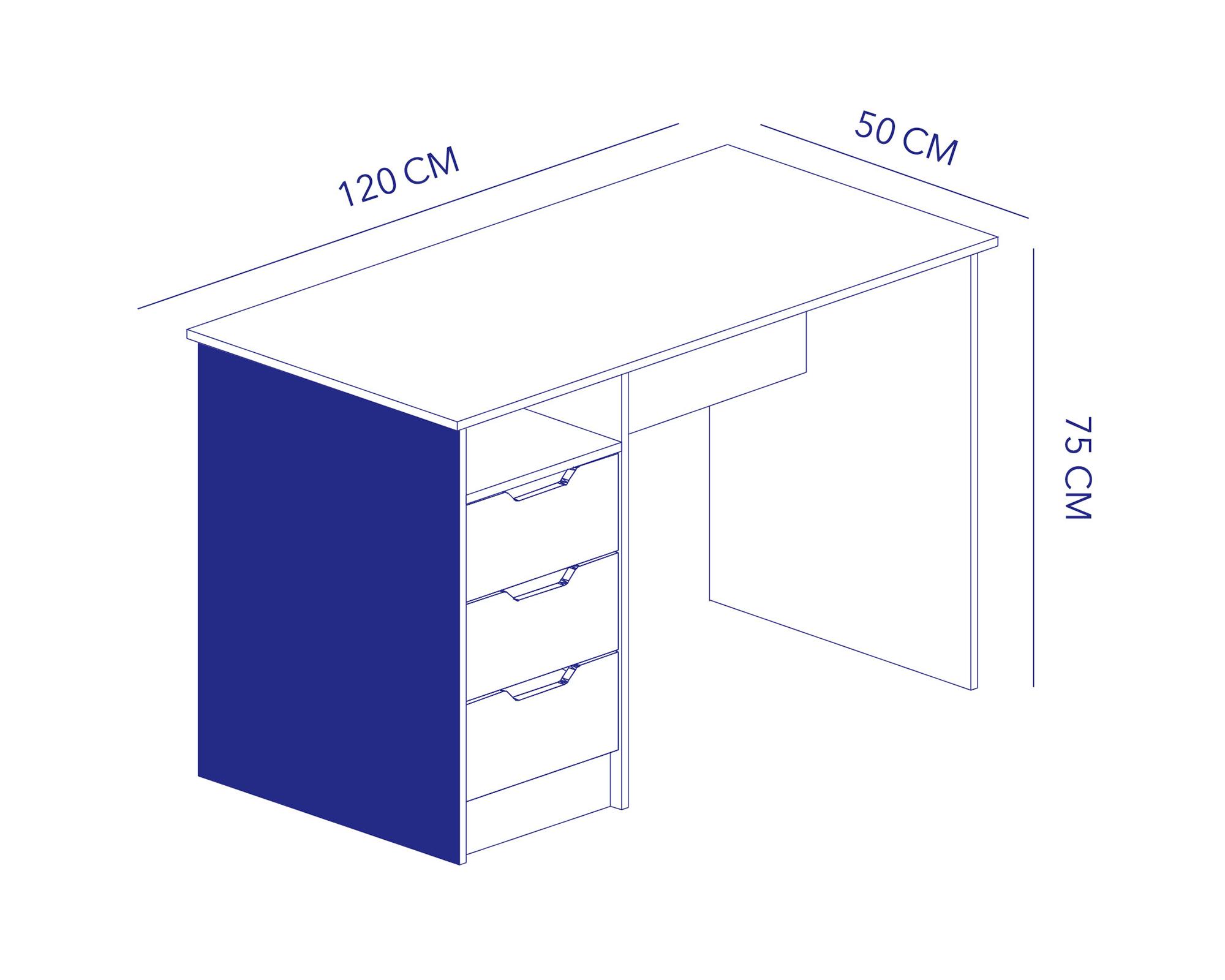 Escritorio Granada blanco 3 cajones-4