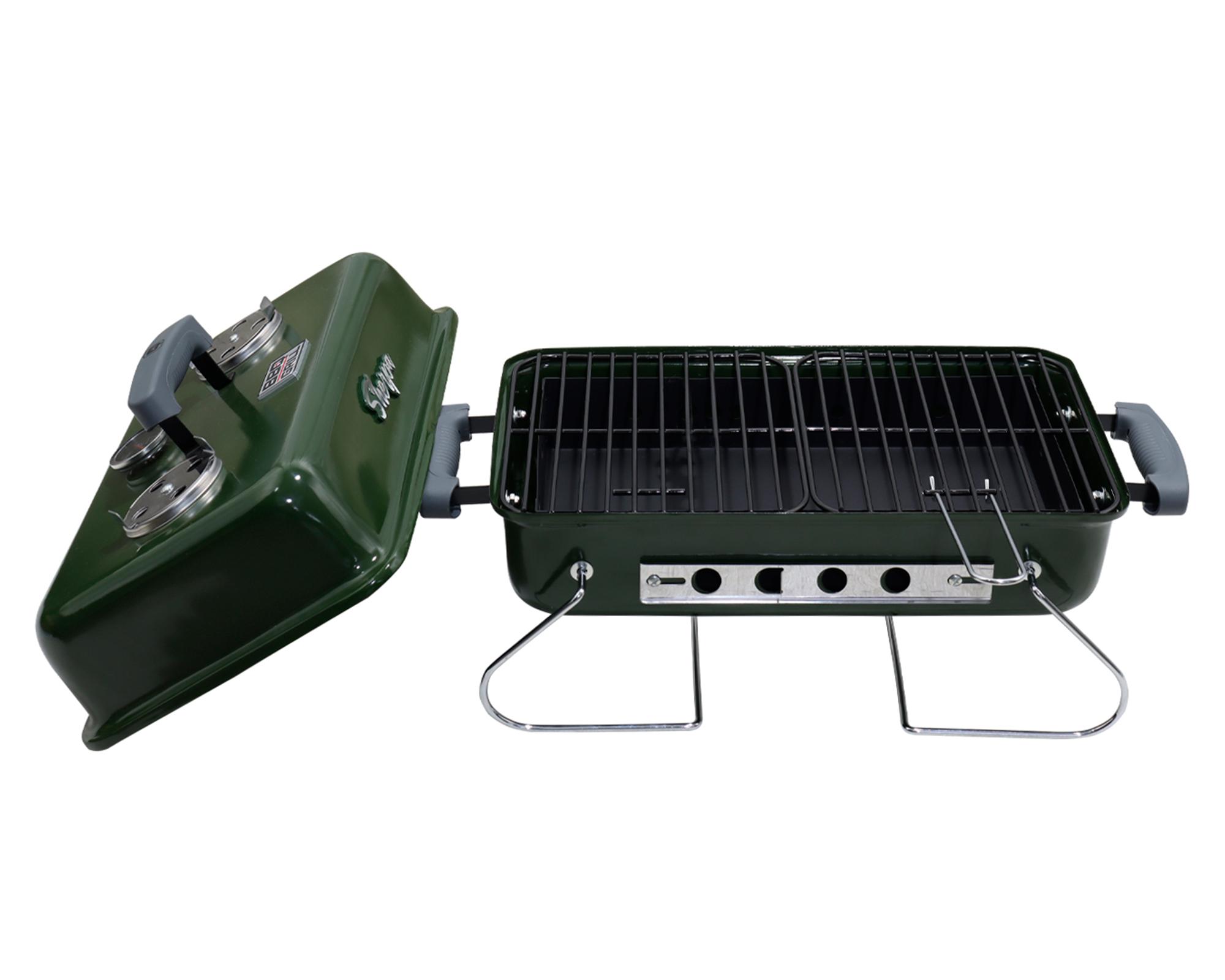 Parrilla portátil Sherpa verde 56 cm-2