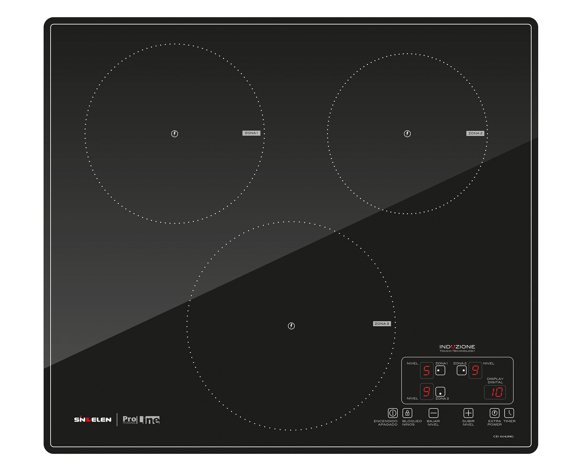 Encimera CEI-4342NG negro 3 quemadores-0