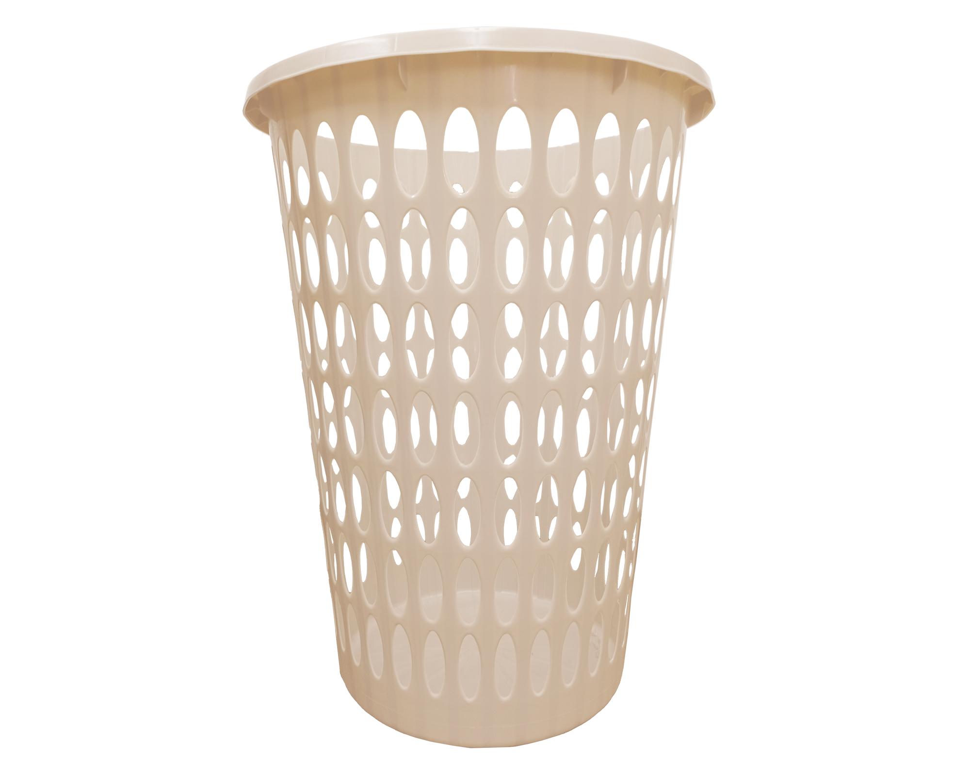 Canasto de ropa sin tapa crema 50 litros-0