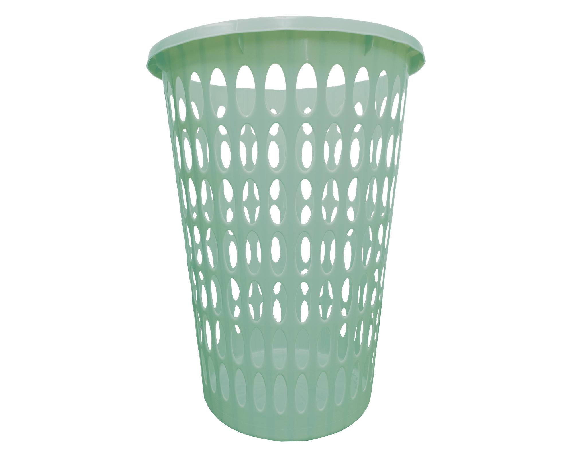 Canasto de ropa sin tapa verde 50 litros-0