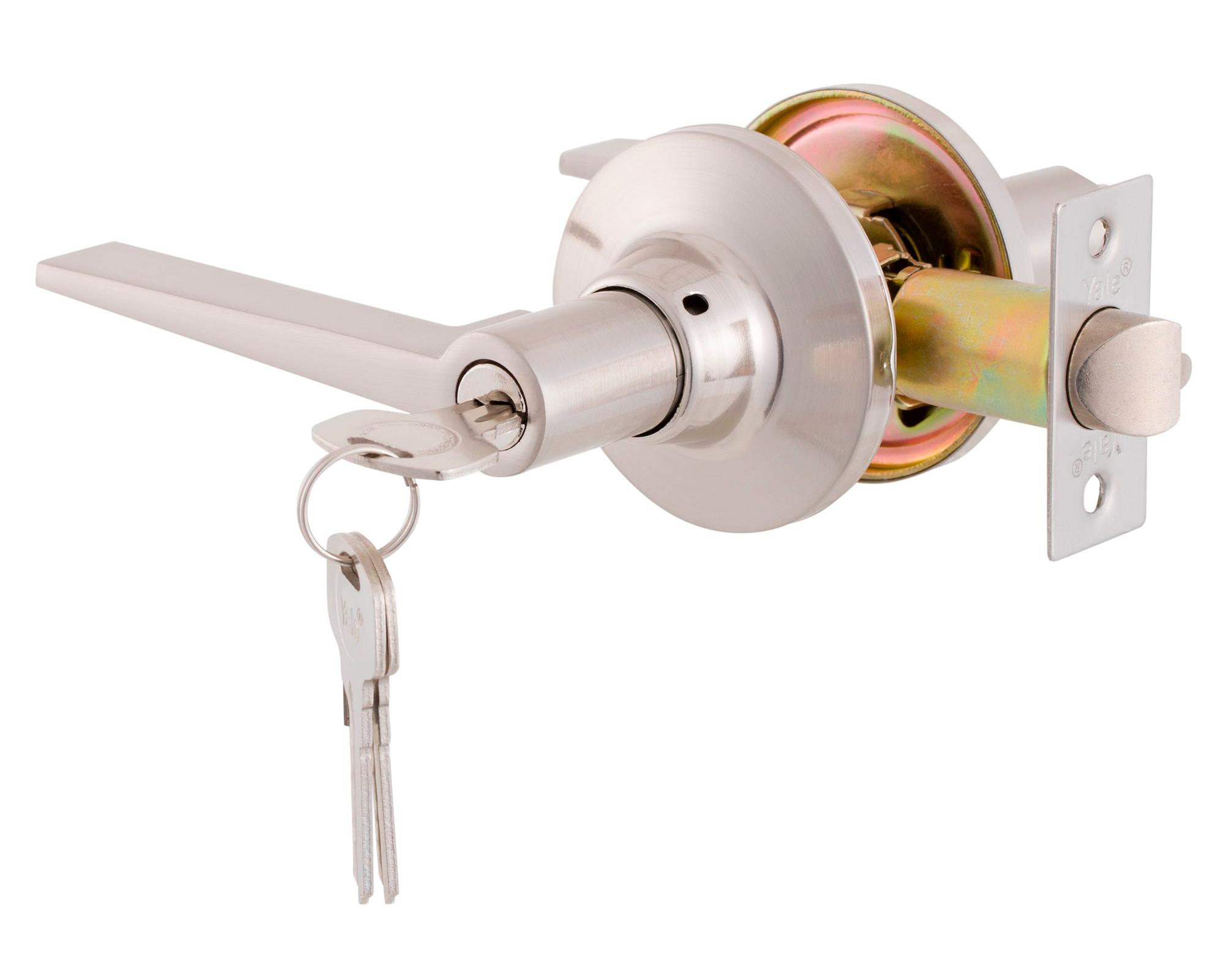 Cerradura tubular con manilla oficina/dormitorio Milano FX níquel satinado-0