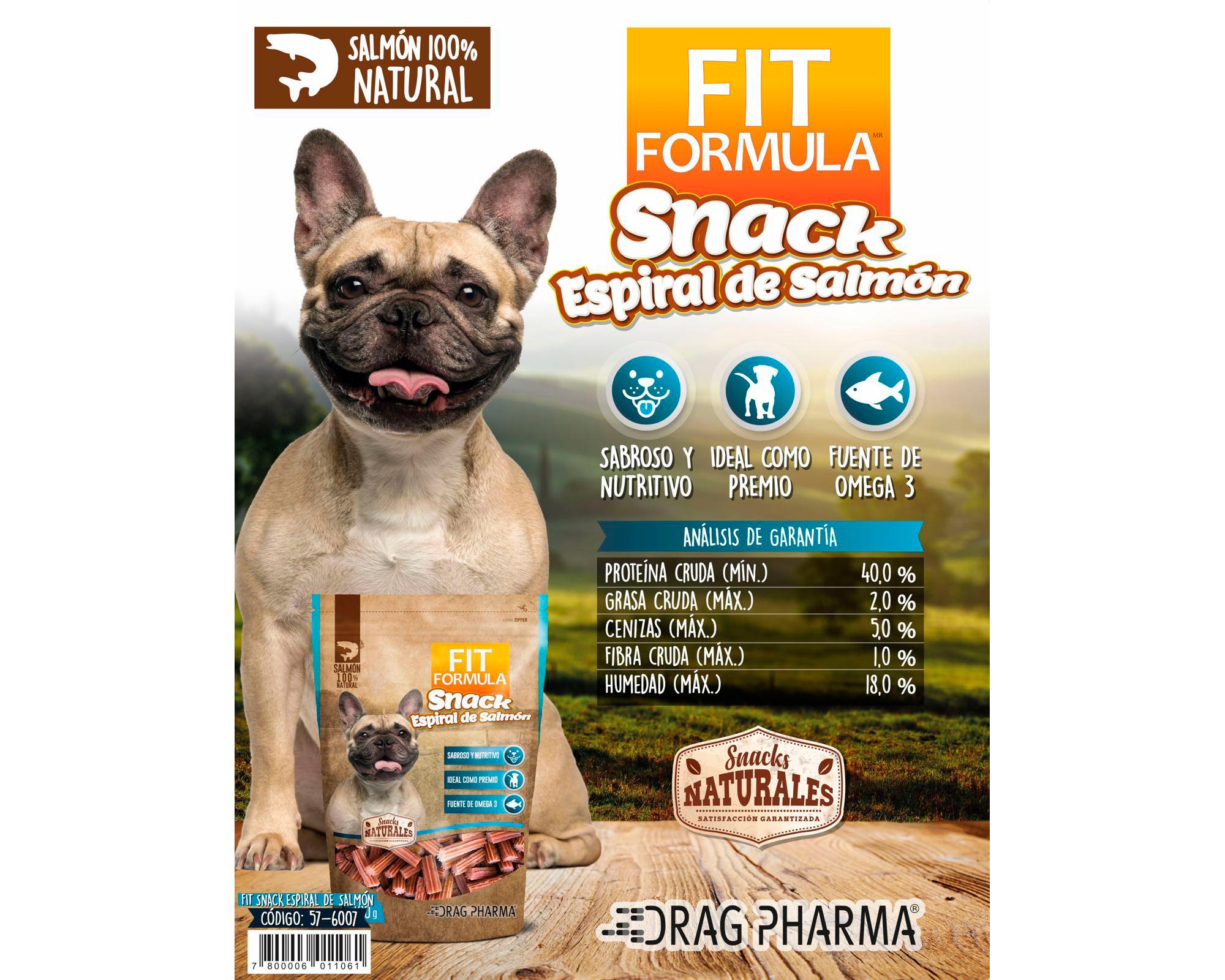 Snack perro todos los tamaños espiral salmón 400 g-2