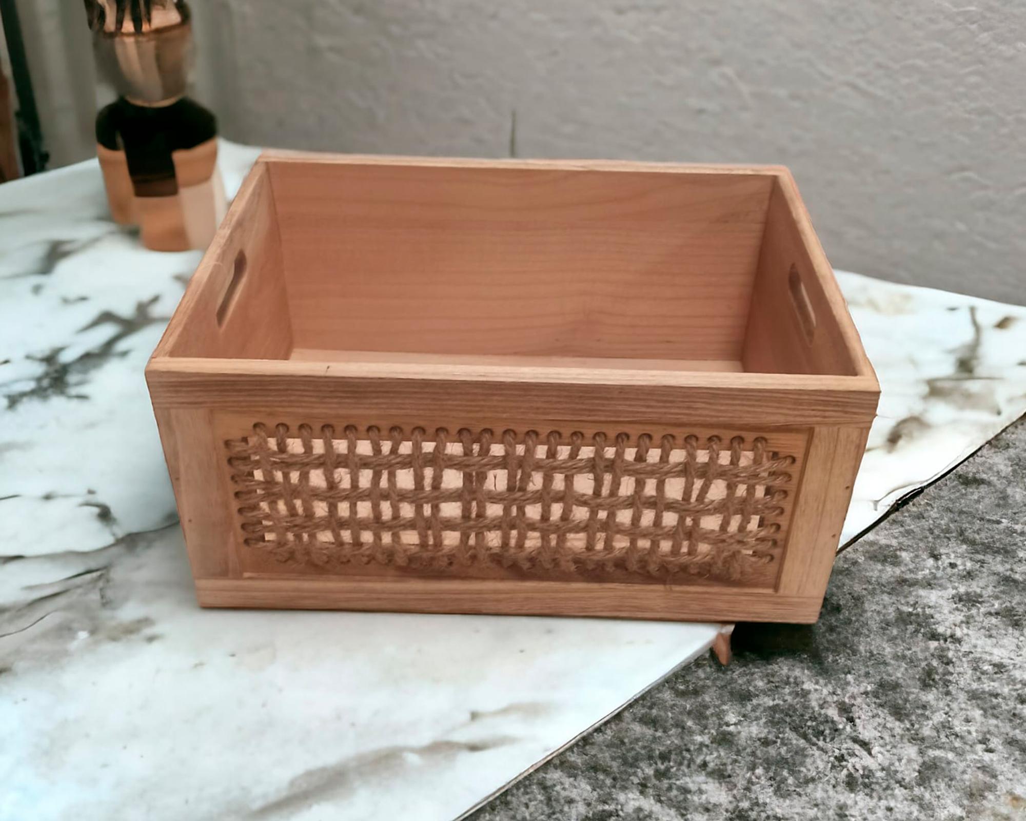 Caja organizadora madera L café 17x37x27 cm-3