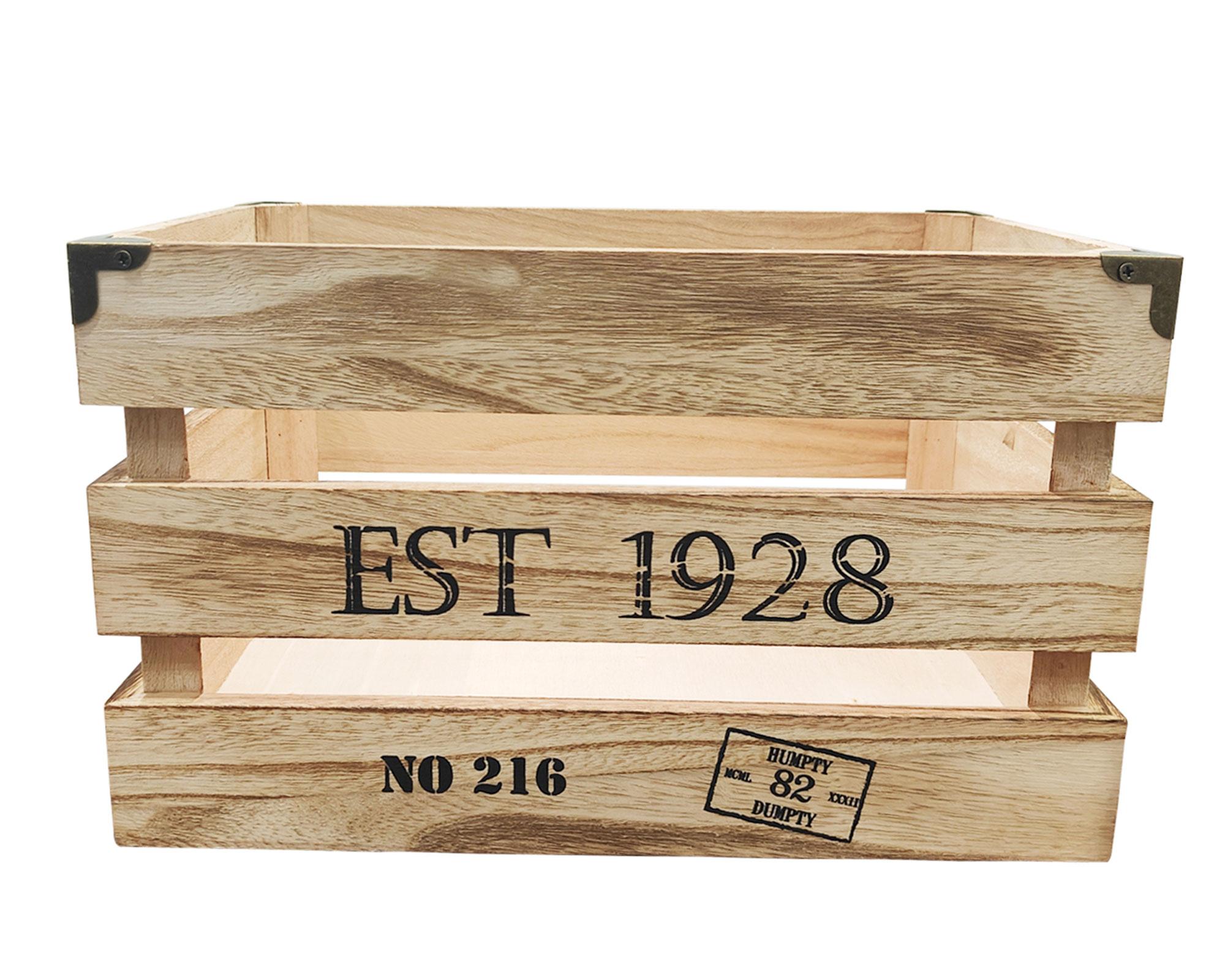 Caja madera con remache vintage M beige-0