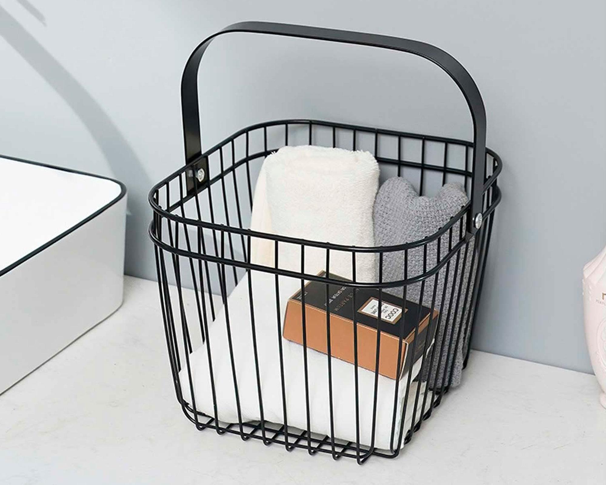 Canasto metal multiuso 24x18cm negro-2