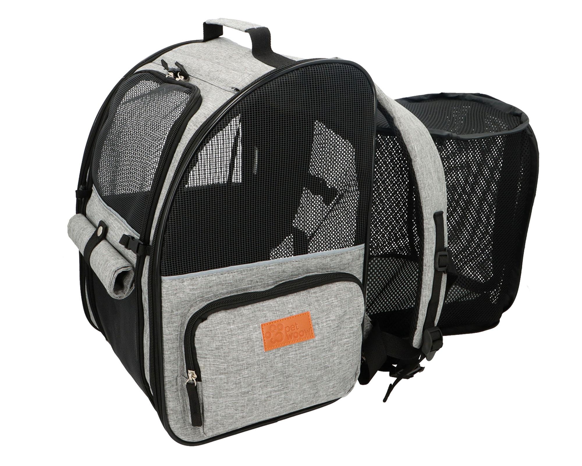 Mochila transportadora mascota Lucy 42x64x32 cm gris-4