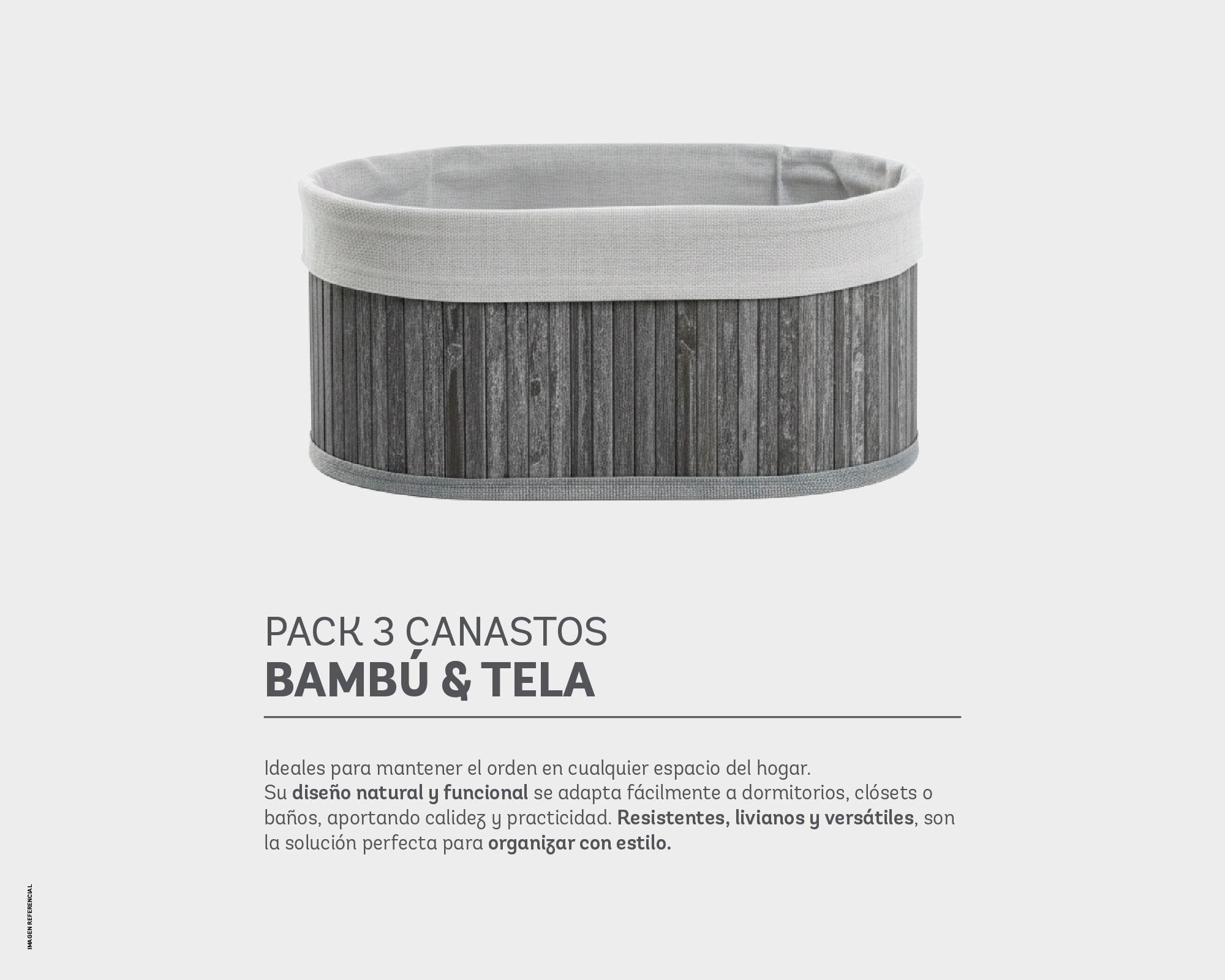 Canasto organizador Oval gris 3 Piezas-3