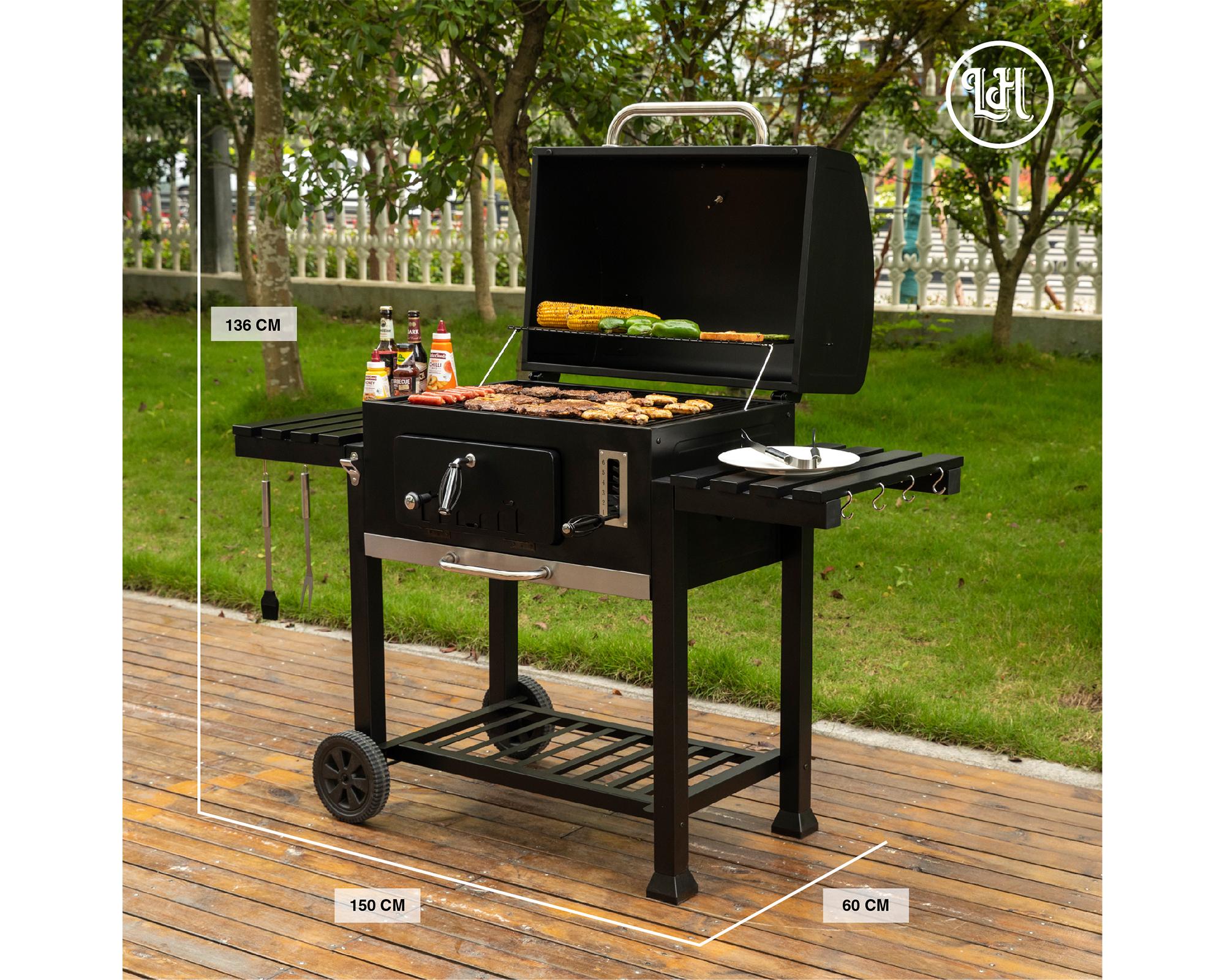 Parrilla a carbón Square negro-7
