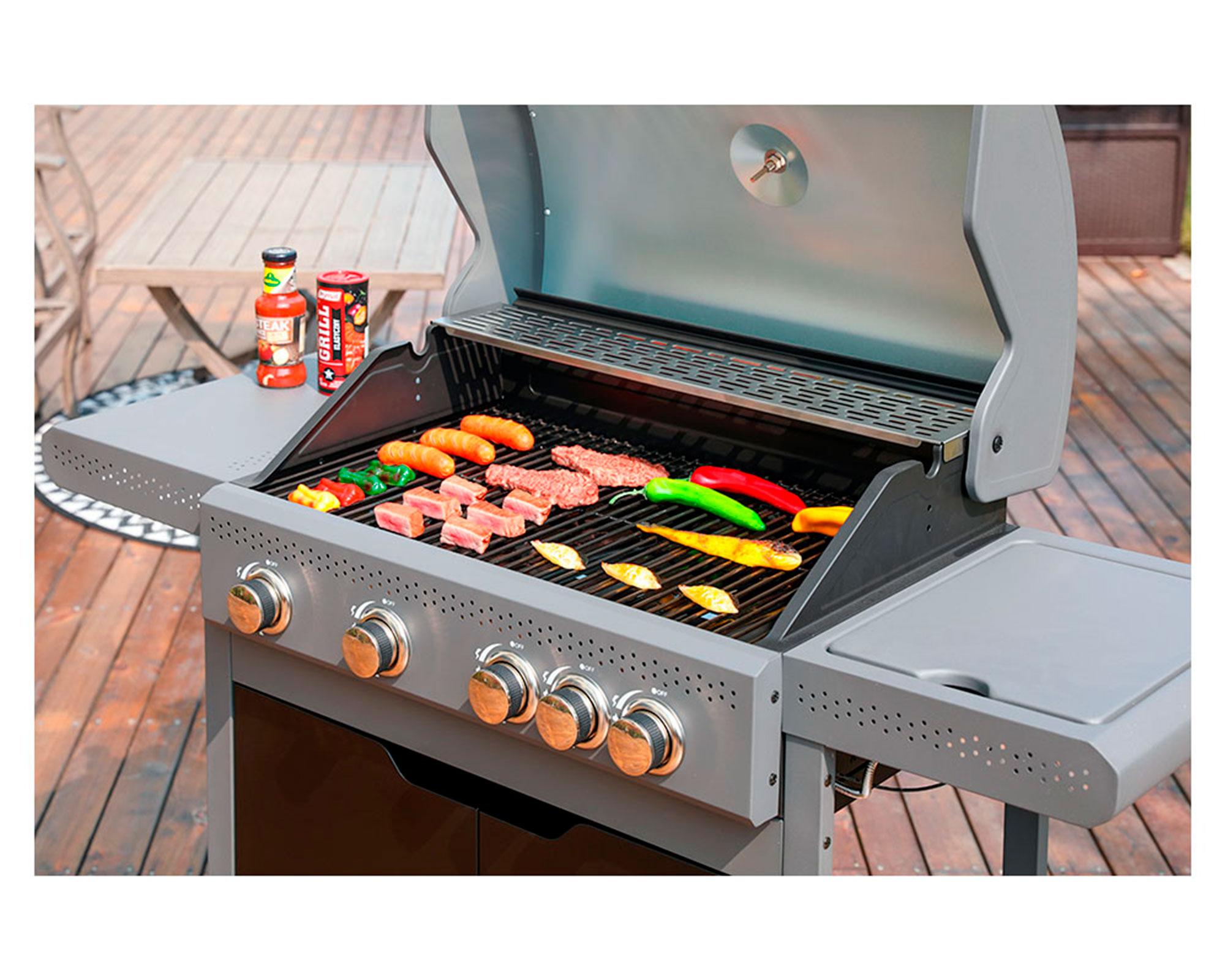 Parrilla a gas 4 quemadores + quemador lateral Misisipi-20