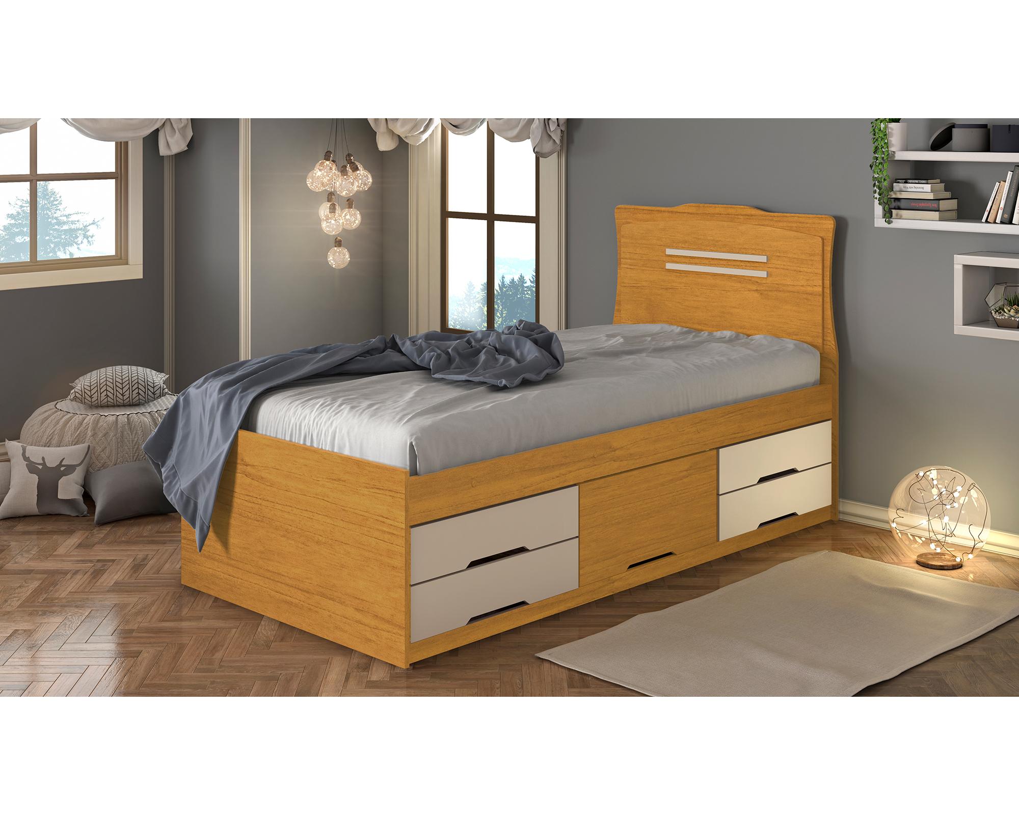 Cama funcional Juliana 1 plaza 5 cajones-2