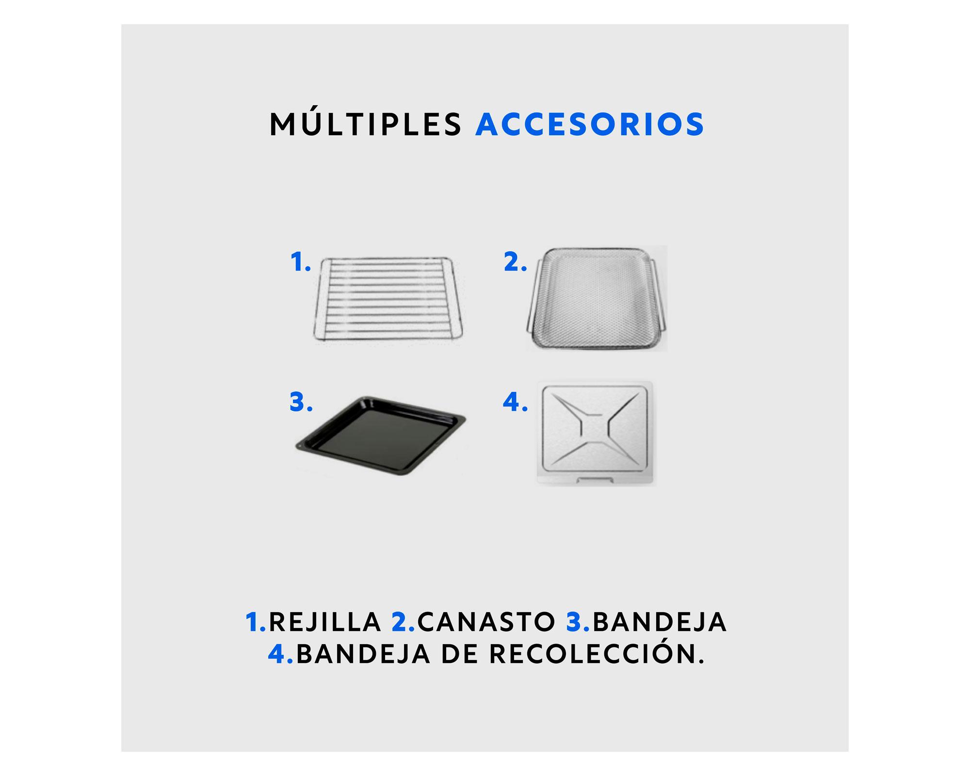 Horno eléctrico de aire Air Fryer gourmet pro plateado 20 lt-4