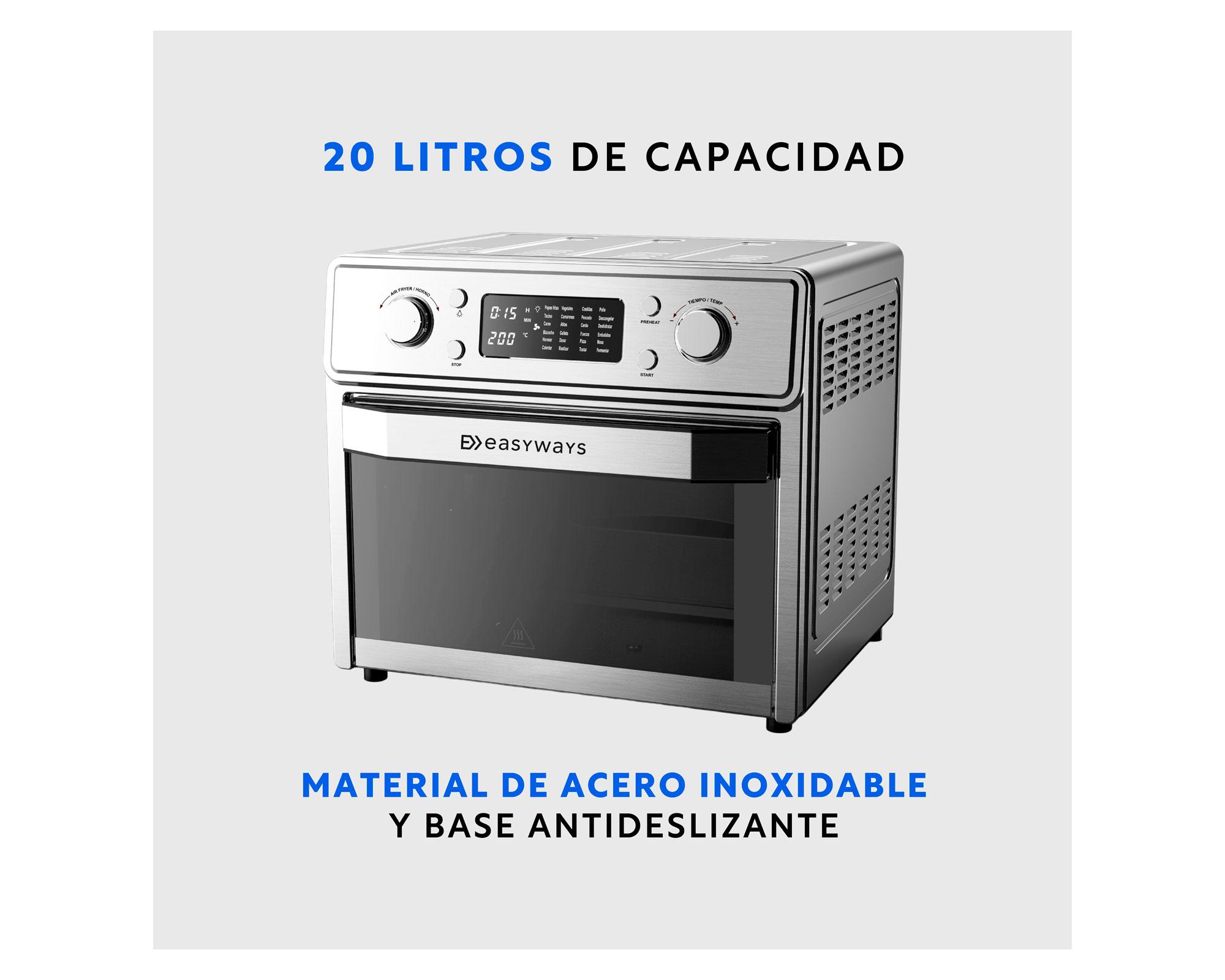 Horno eléctrico de aire Air Fryer gourmet pro plateado 20 lt-2