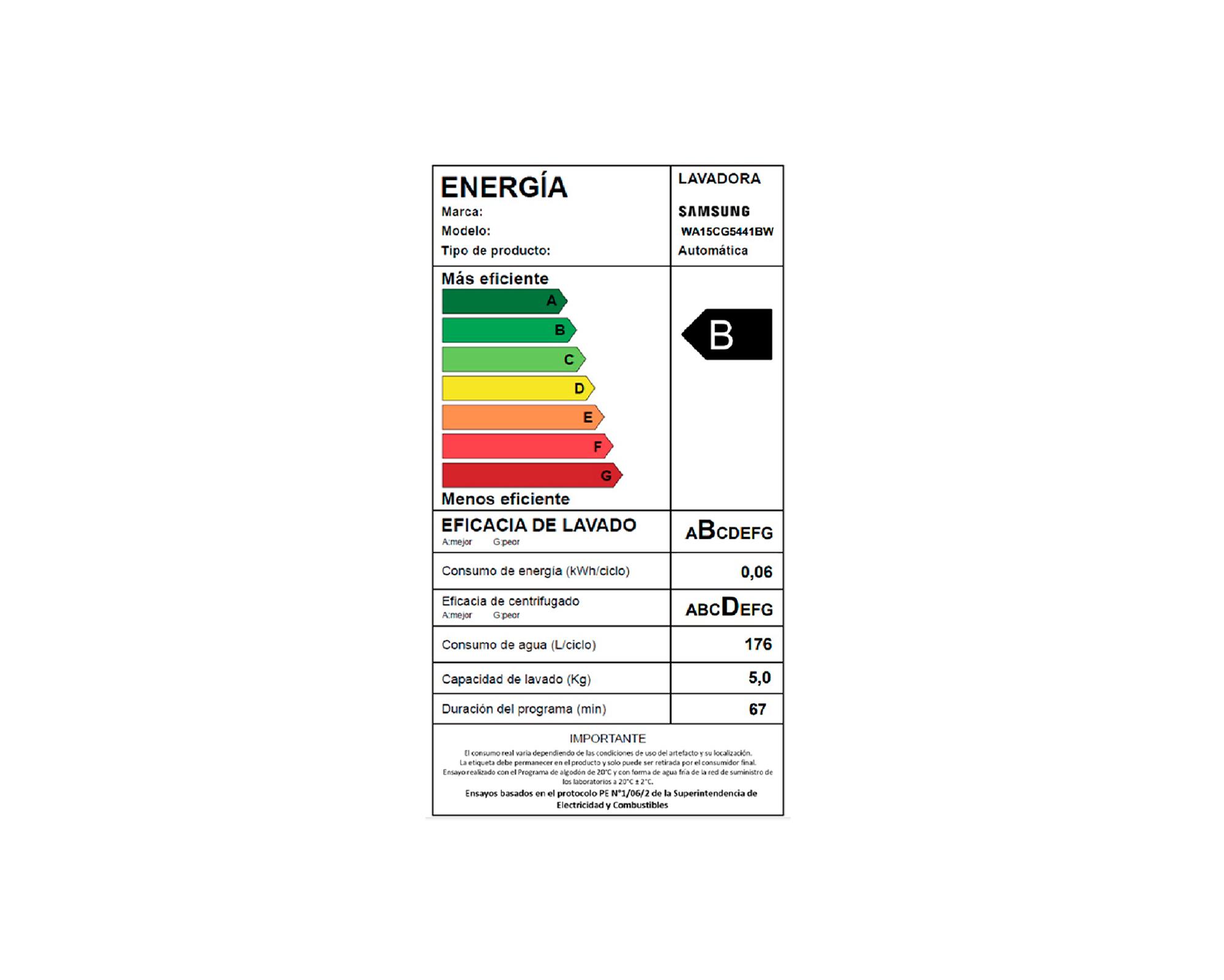 Lavadora WA15CG5441BWZS carga superior 15 kg blanco-6