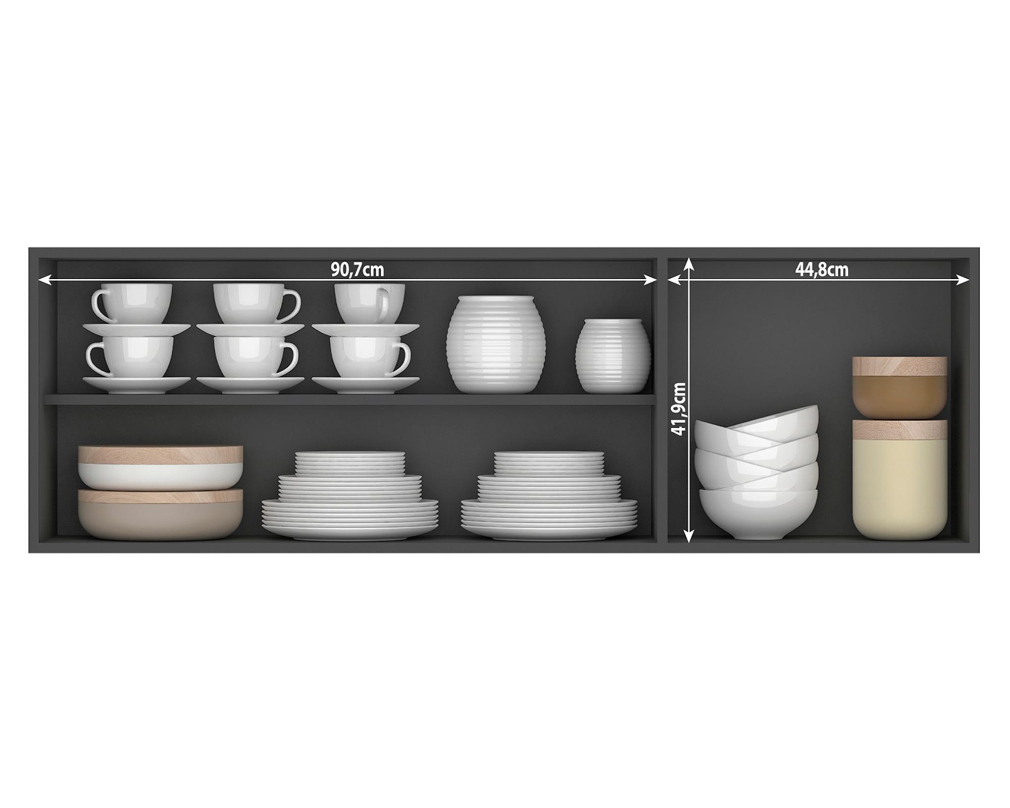 Mueble cocina aéreo 140 cm Opie grafito-4