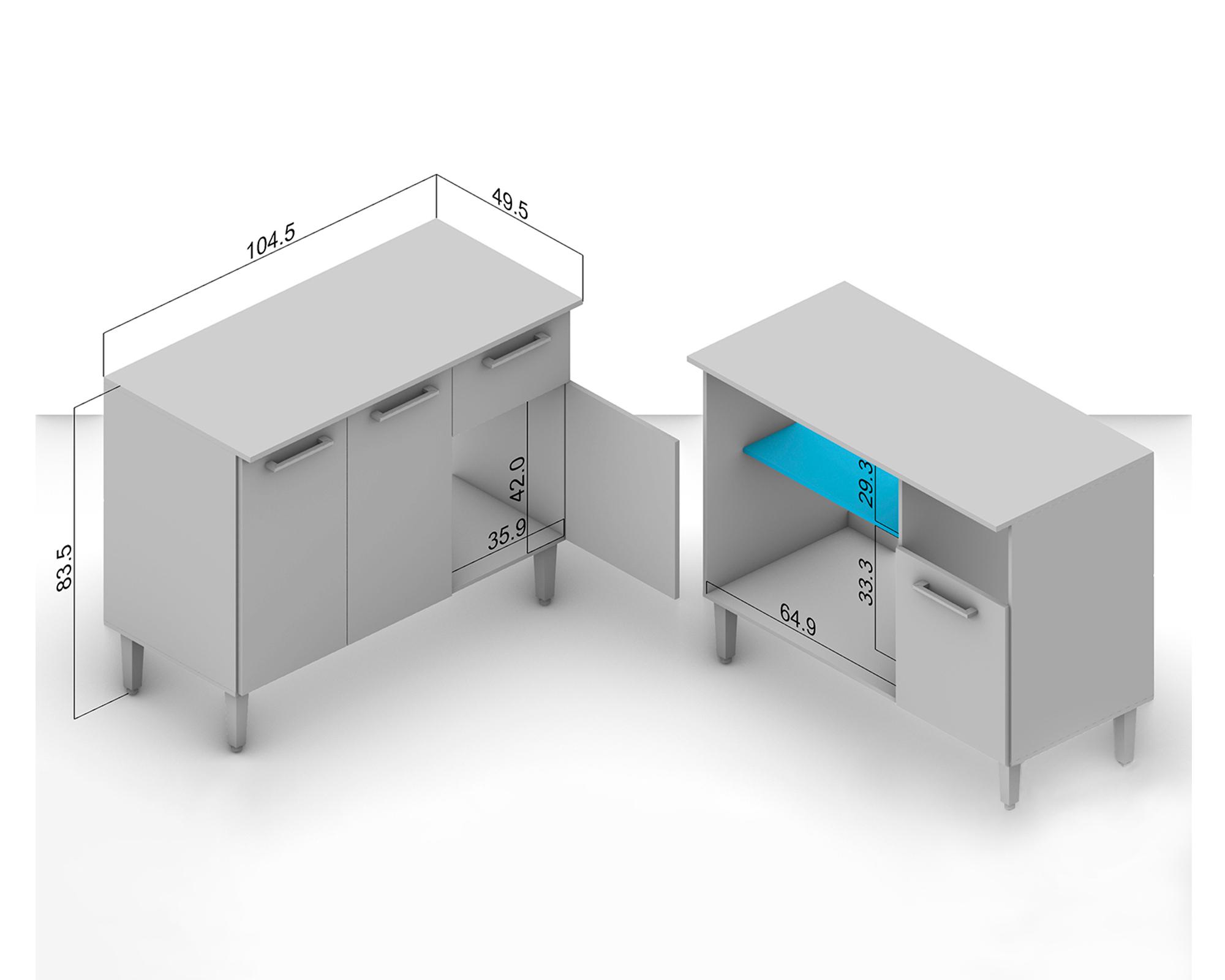 Mueble base New Evandro 83.5x104.5x49.5 cm-4