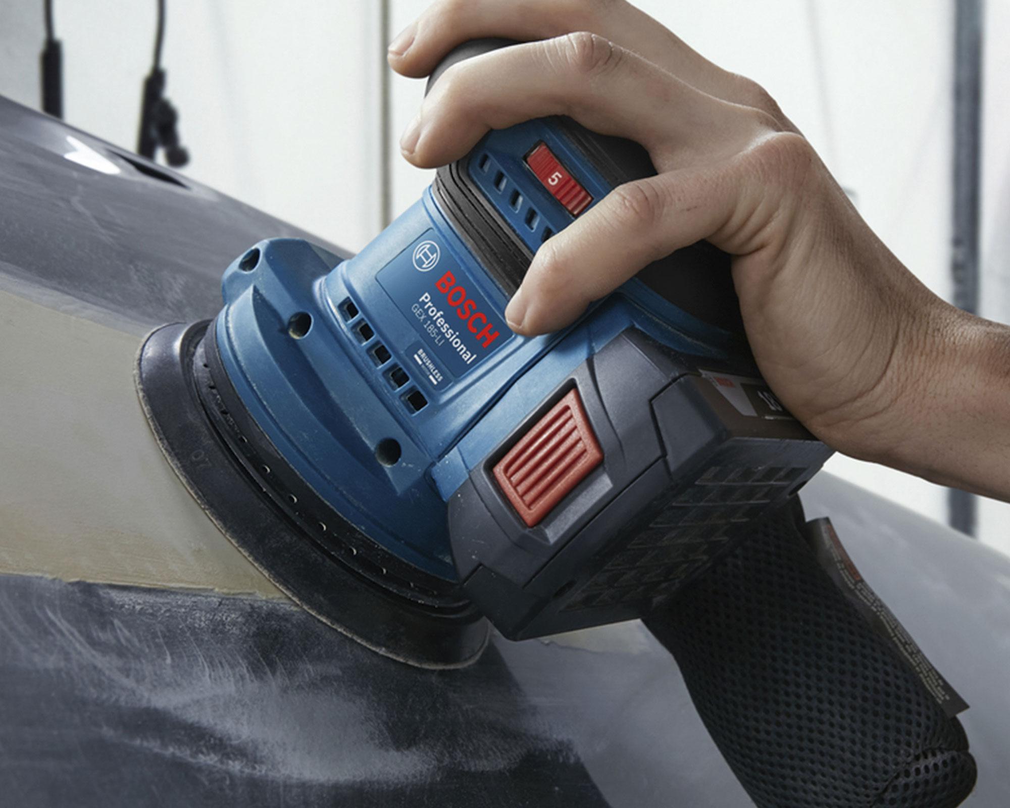 Lijadora roto orbital inalámbrica Bosch GEX 185-LI 18V SB Brushless-5