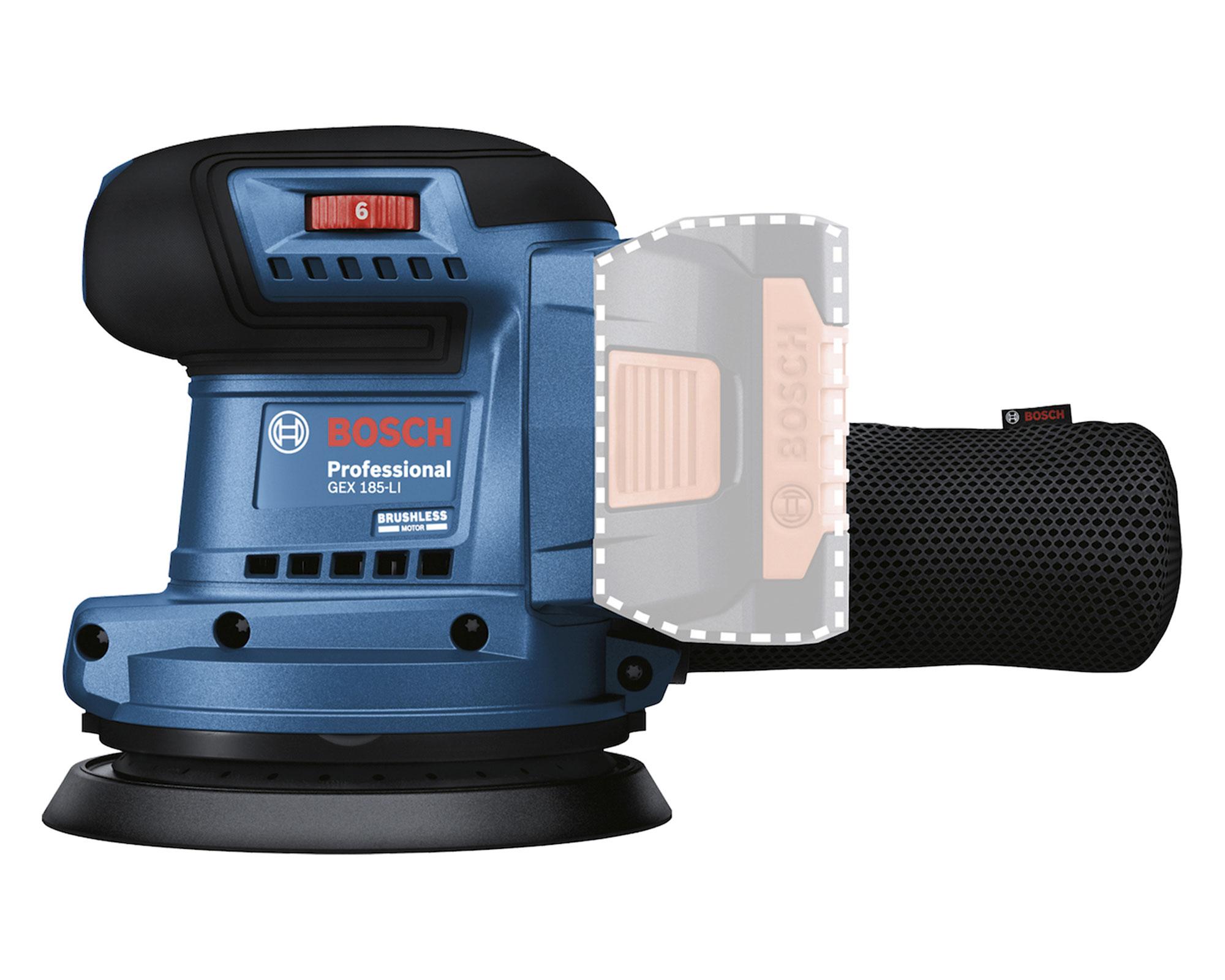 Lijadora roto orbital inalámbrica Bosch GEX 185-LI 18V SB Brushless-4