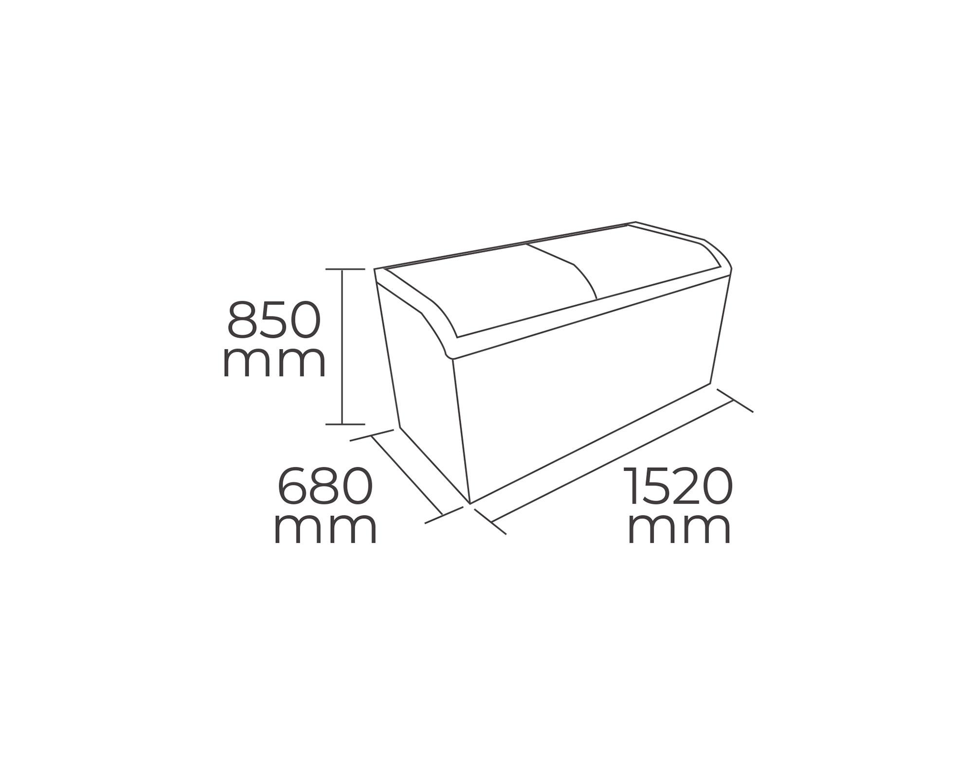 Freezer horizontal dual tapa vidrio curvo blanco 520 lt-3