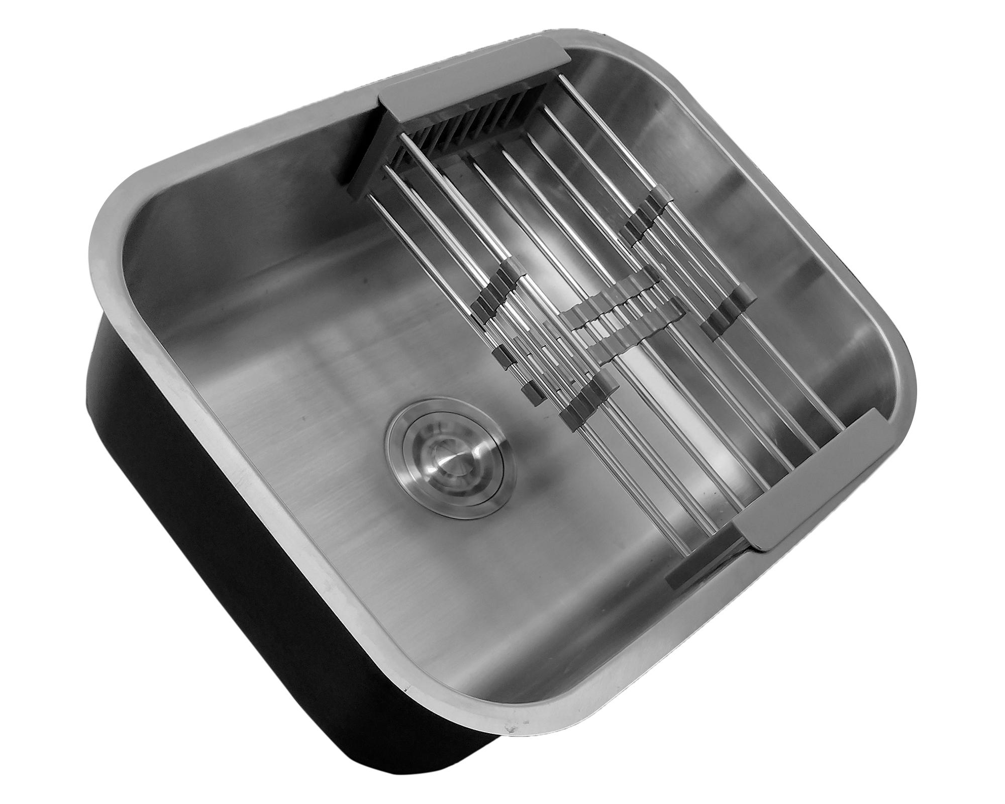 Lavaplatos bajo cubierta + canasto DS5744 gris 20x44x57 cm-2