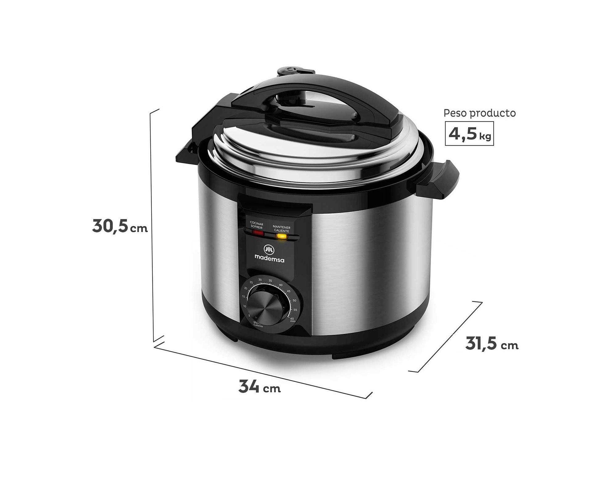 Olla multicocción MPC10 inox/negro 5 lt-6