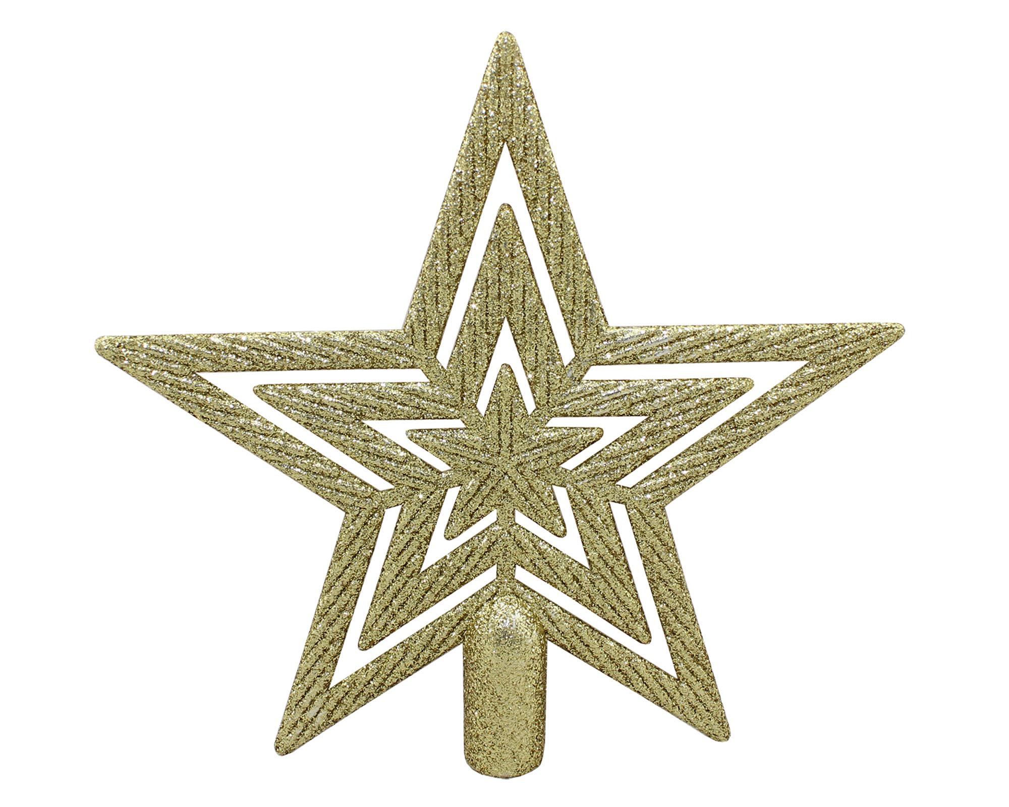 Punta árbol Estrella glitter-0