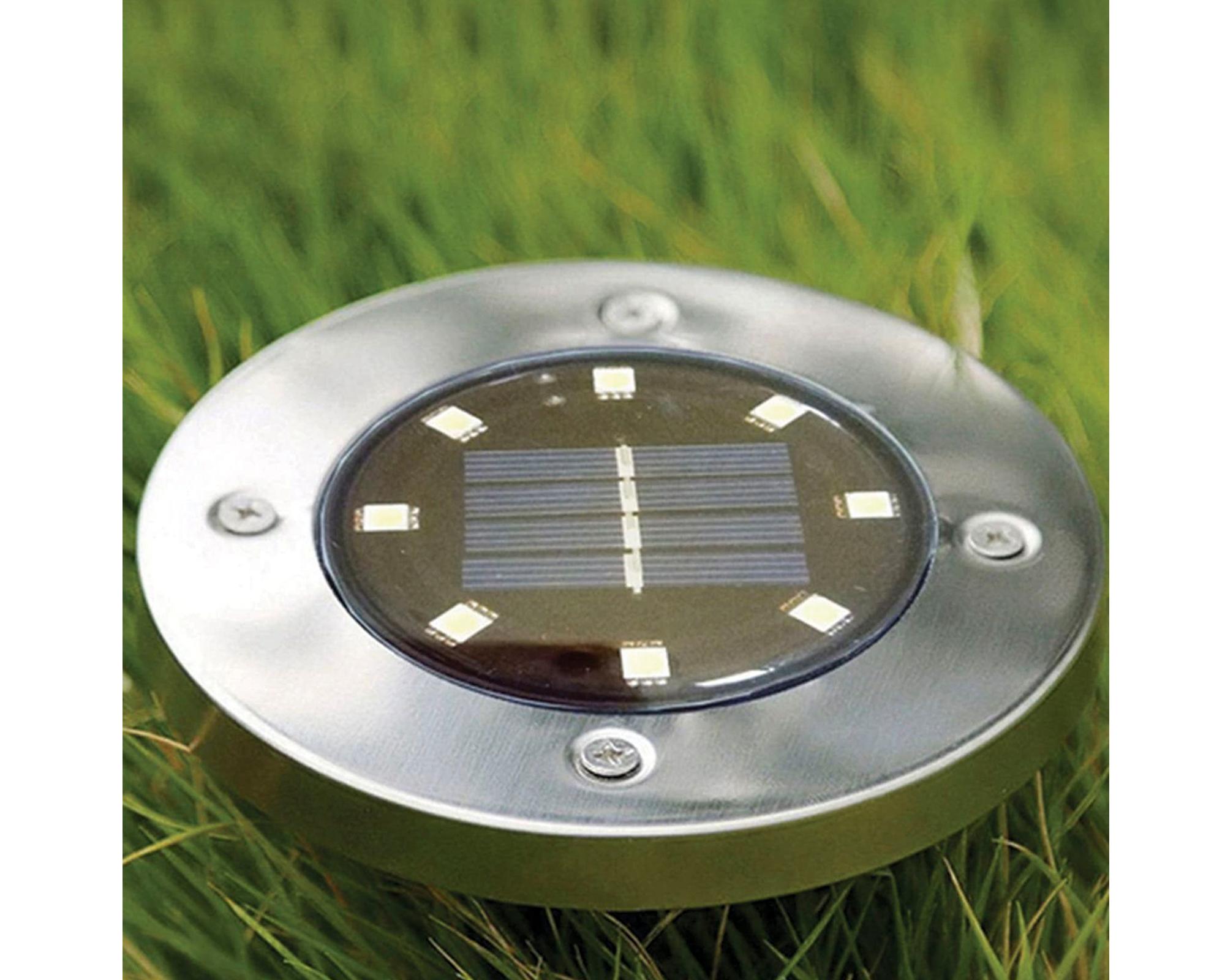 Estaca solar LED 2W 1L luz cálida plateado 3 unidades-2