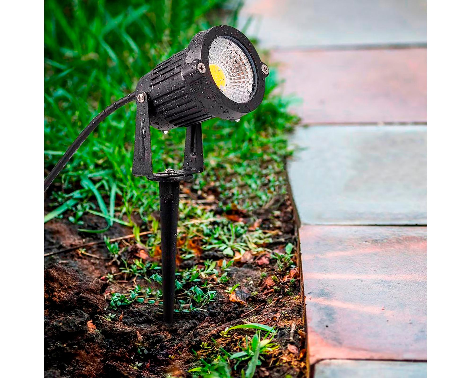Estaca solar LED 5W 1L cálida negro-2