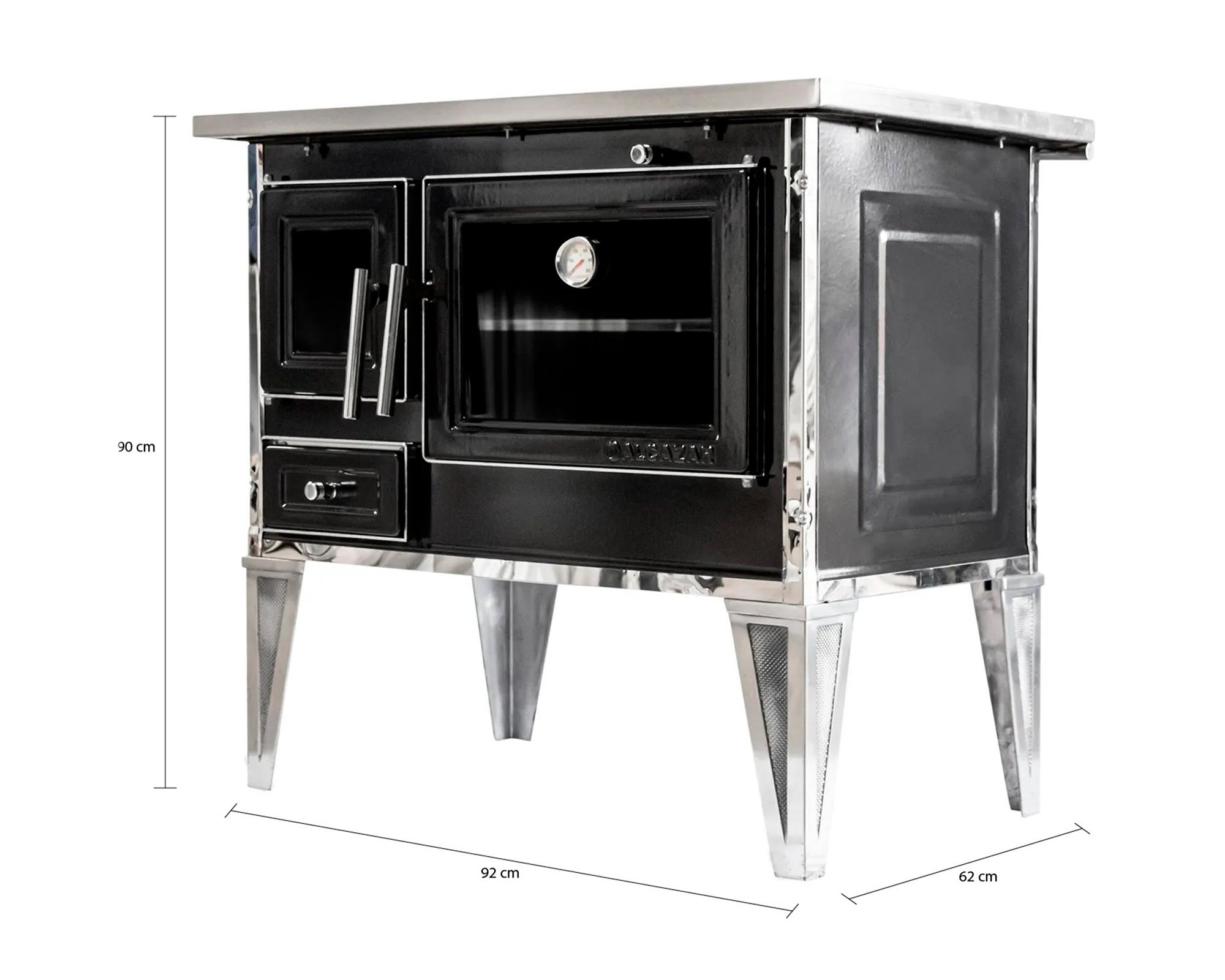 Cocina a leña Calbuco L 90 negro 1 quemador-5