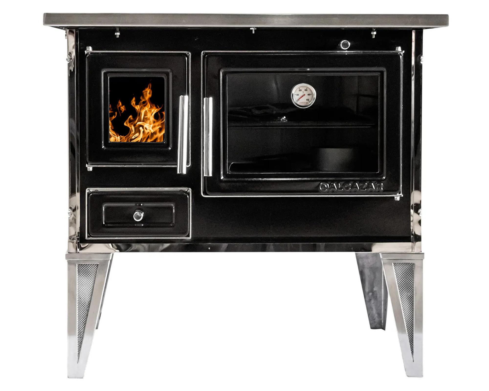 Cocina a leña Calbuco L 90 negro 1 quemador-0