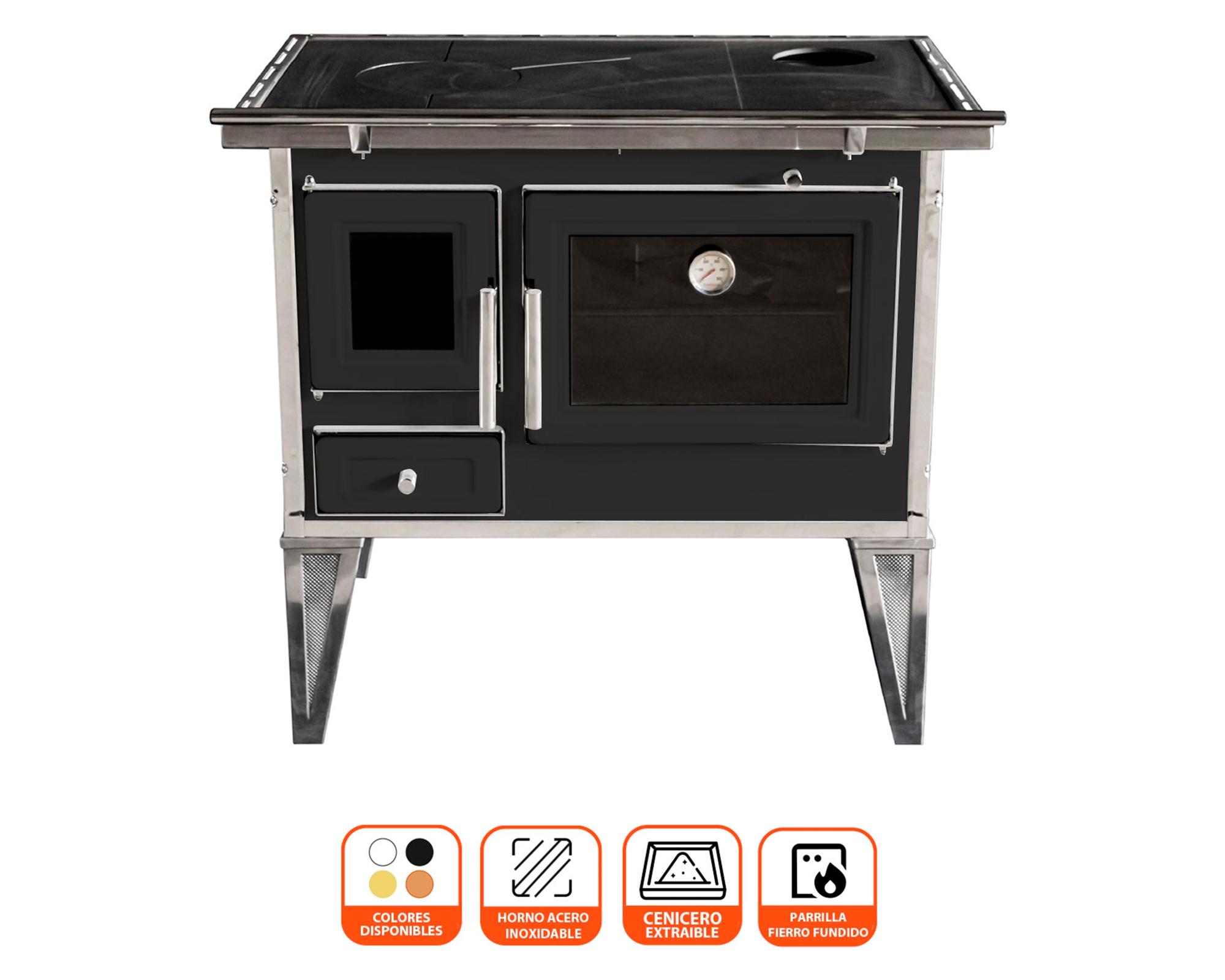 Cocina a leña Calbuco L 90 negro 1 quemador-1