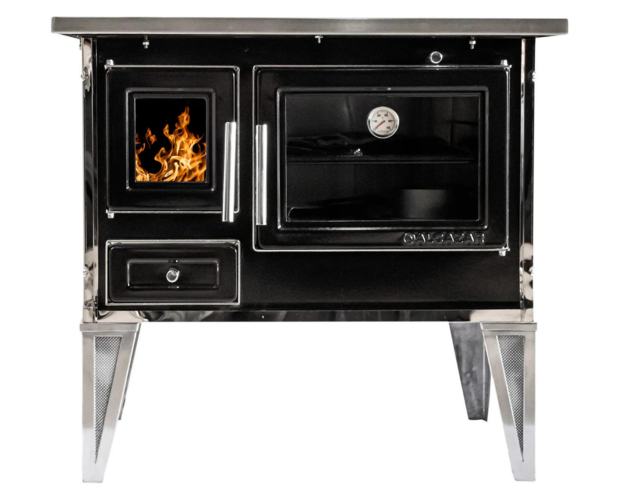 Cocina a leña Calbuco L 70 negro 1 quemador-0