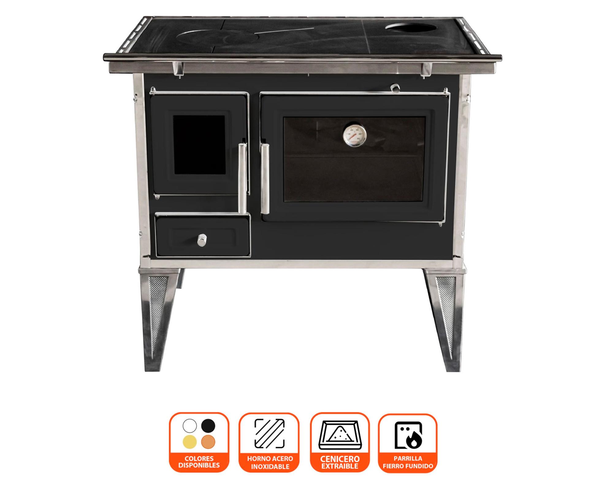 Cocina a leña Calbuco L 70 negro 1 quemador-1