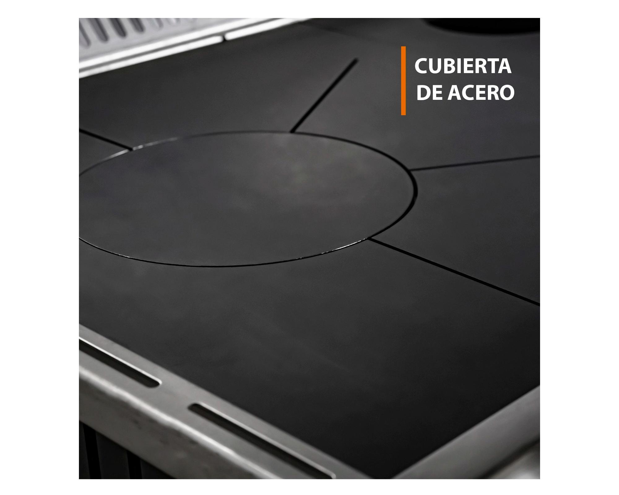 Cocina a leña Calbuco L 70 negro 1 quemador-3