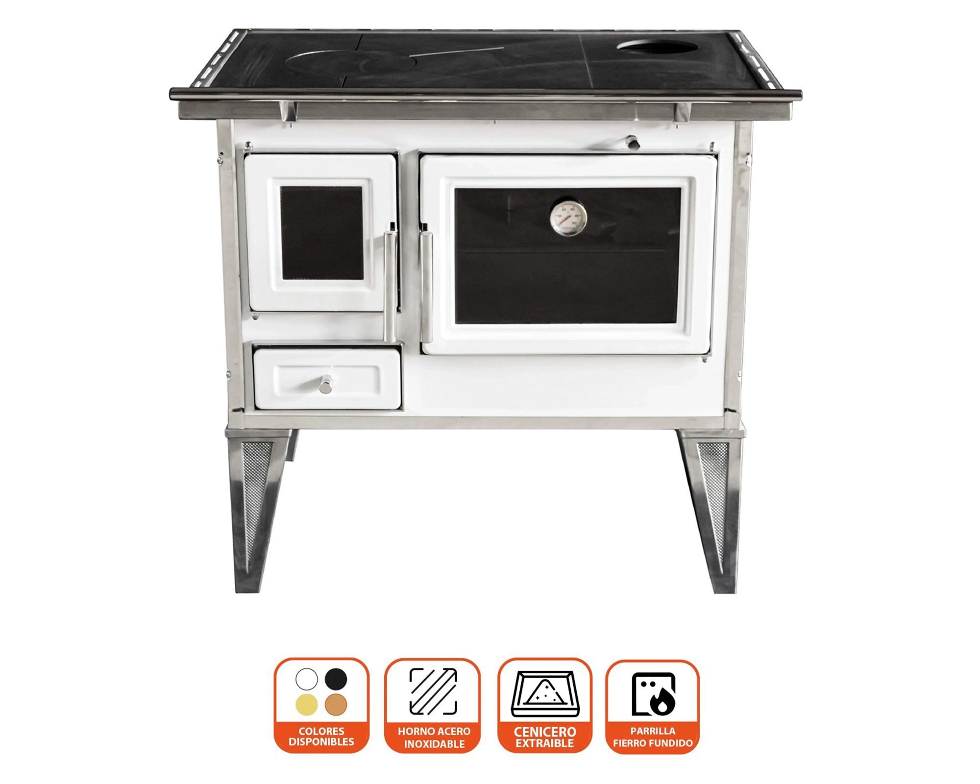 Cocina a leña Calbuco L90 blanca 61 lt-1