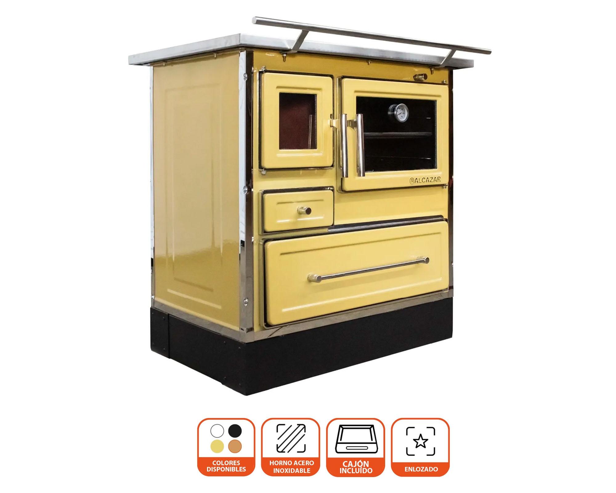 Cocina a leña Calbuco MZ90 amarilla 50 lt-1