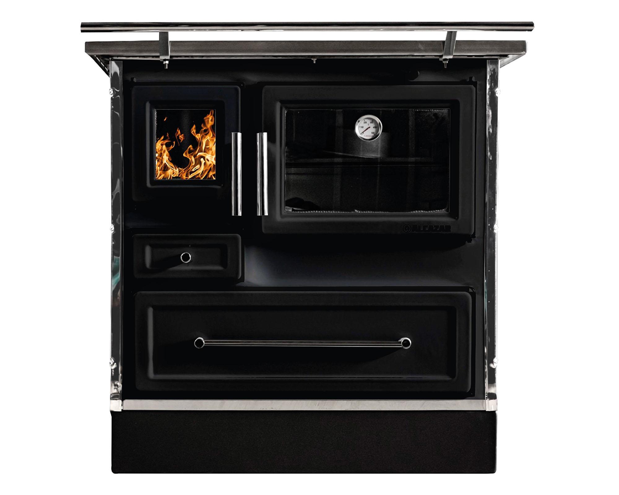 Cocina a leña Calbuco MZ80 negra 40 lt-0