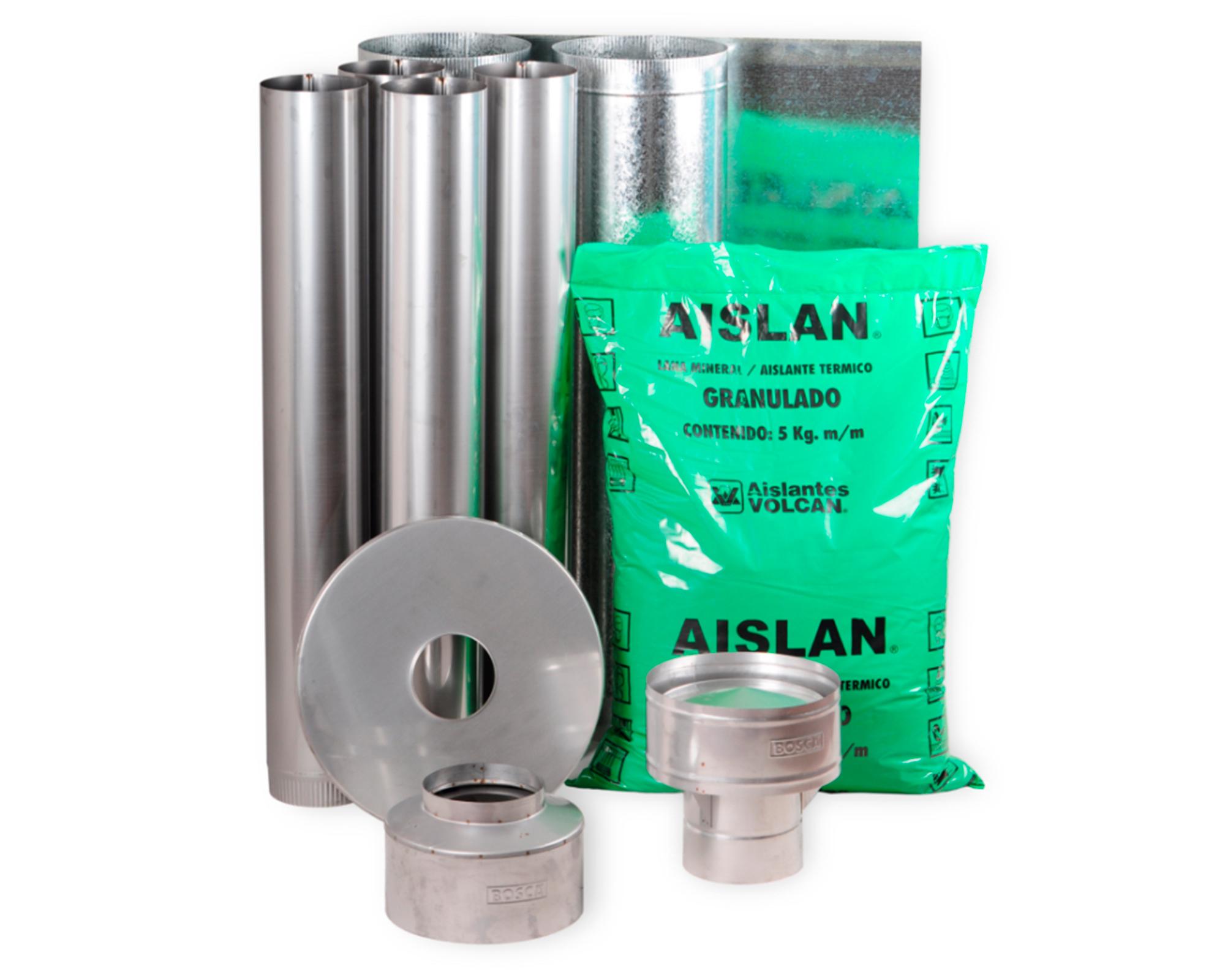 Estufa a leña Limit 480 gris 14 kW + kit de instalación-1